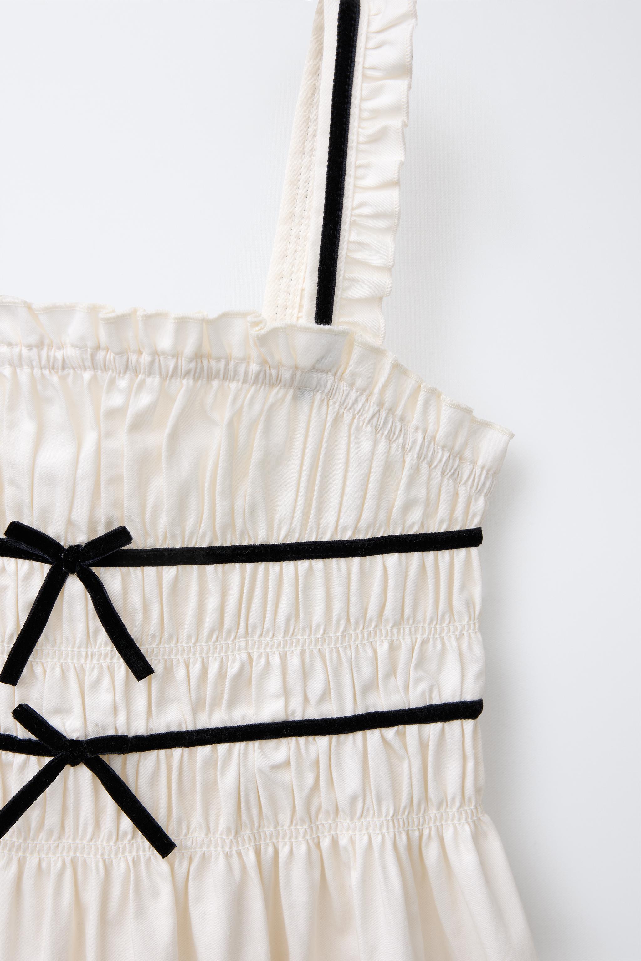 CONTRAST PIPING BOW DRESS