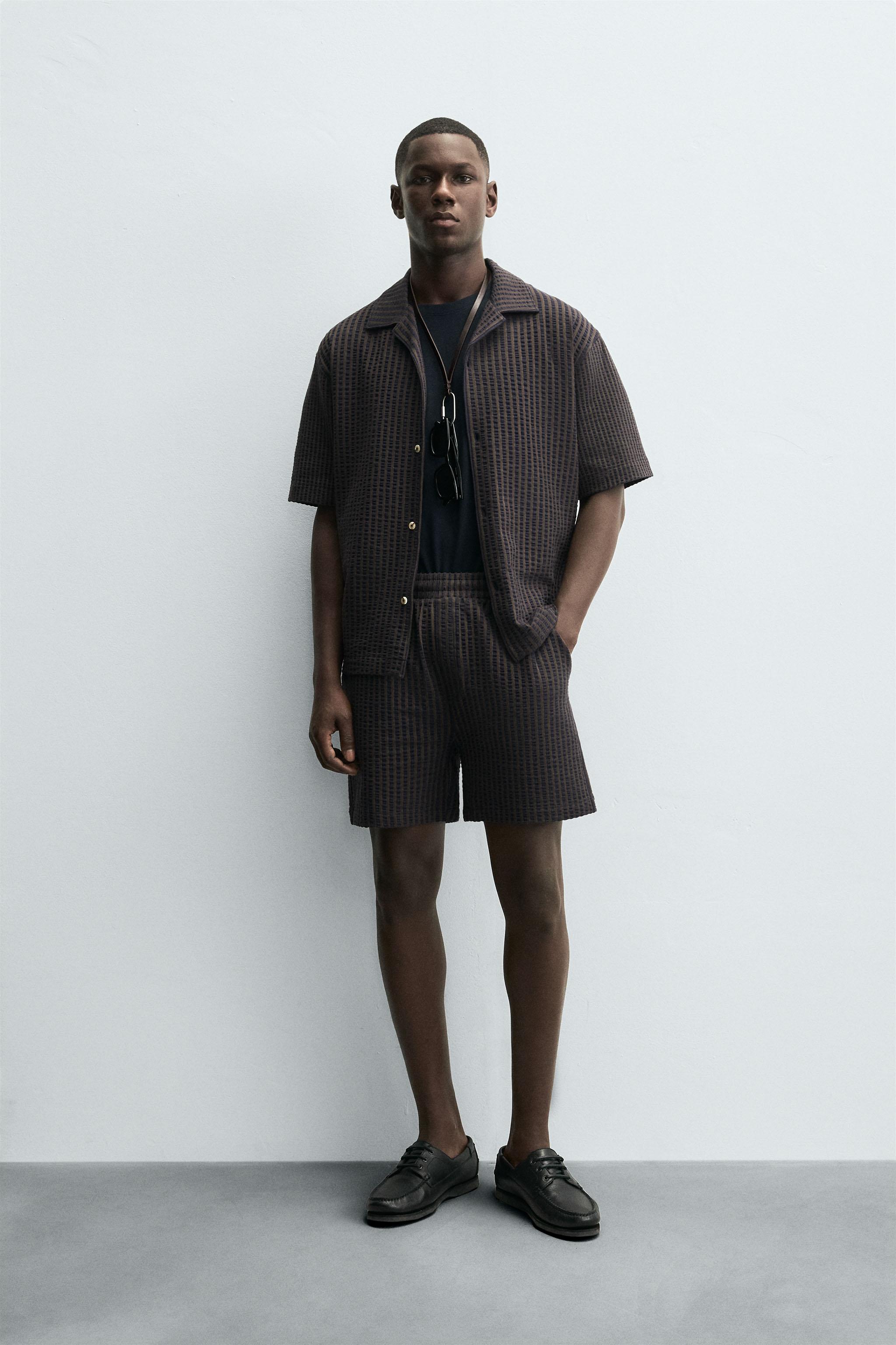 COMFORT STRIPED SEERSUCKER SHORTS