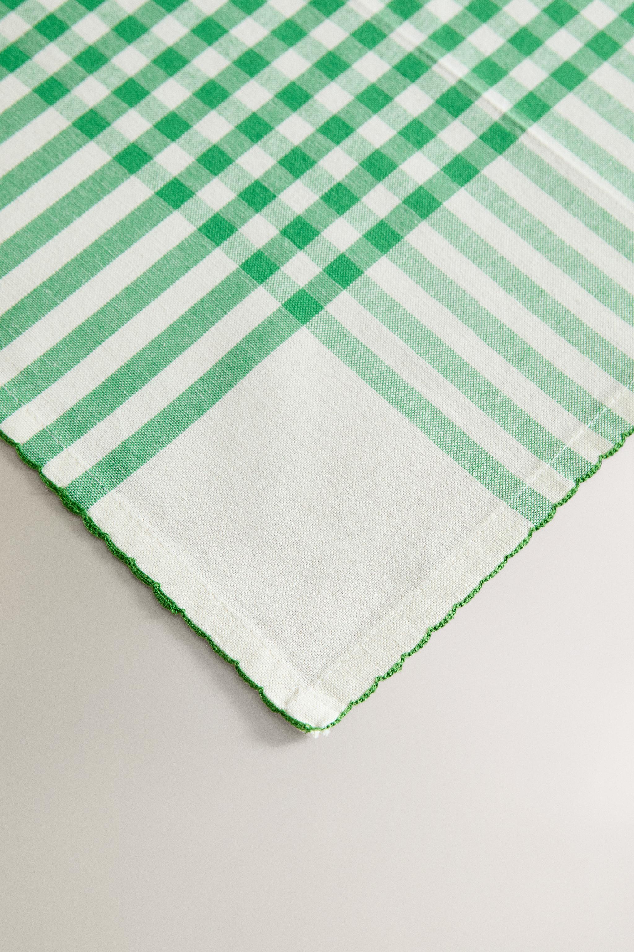 DYED COTTON CHECK TABLECLOTH