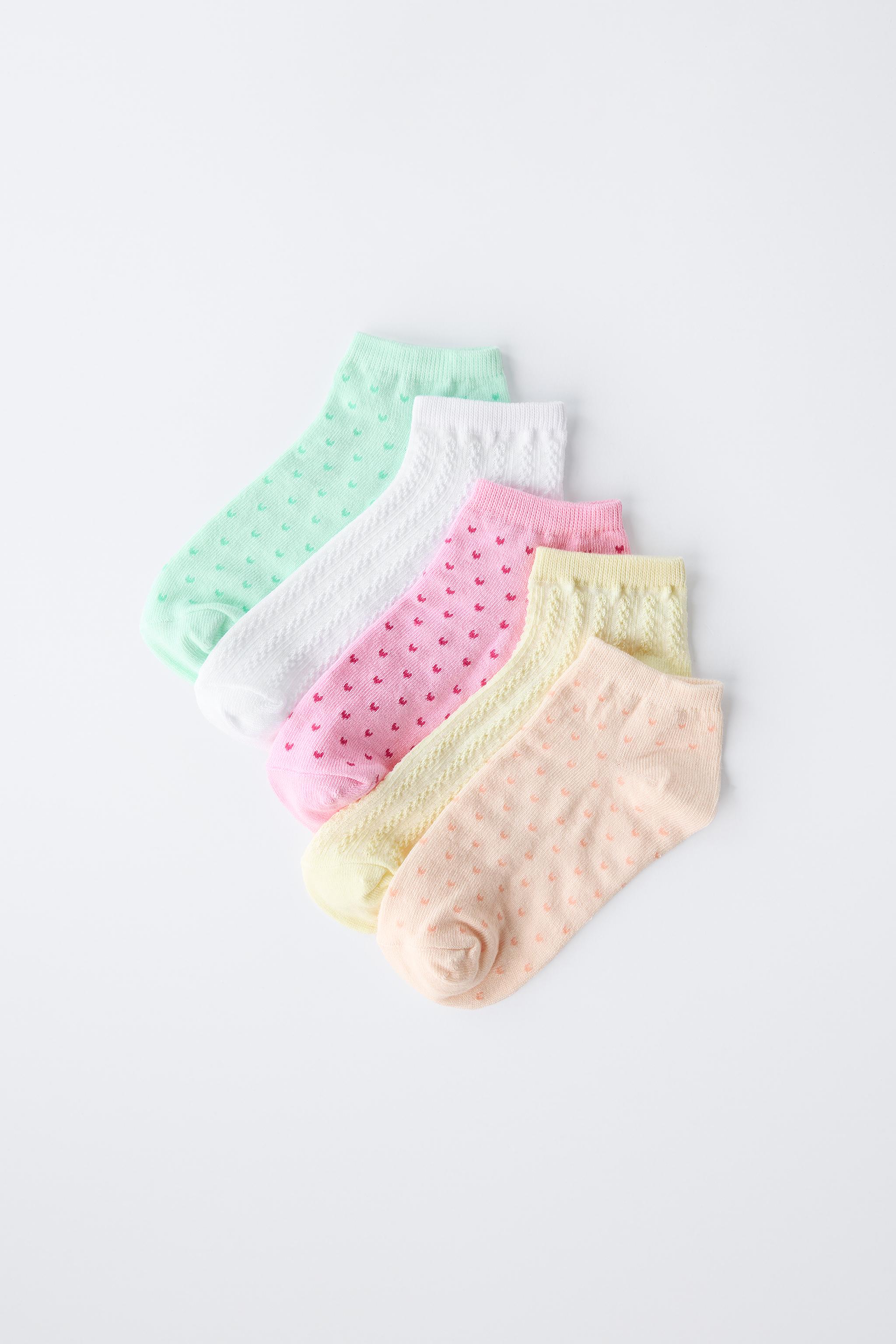FIVE-PACK OF SHORT SOCKS WITH HEARTS AND TEXTURE