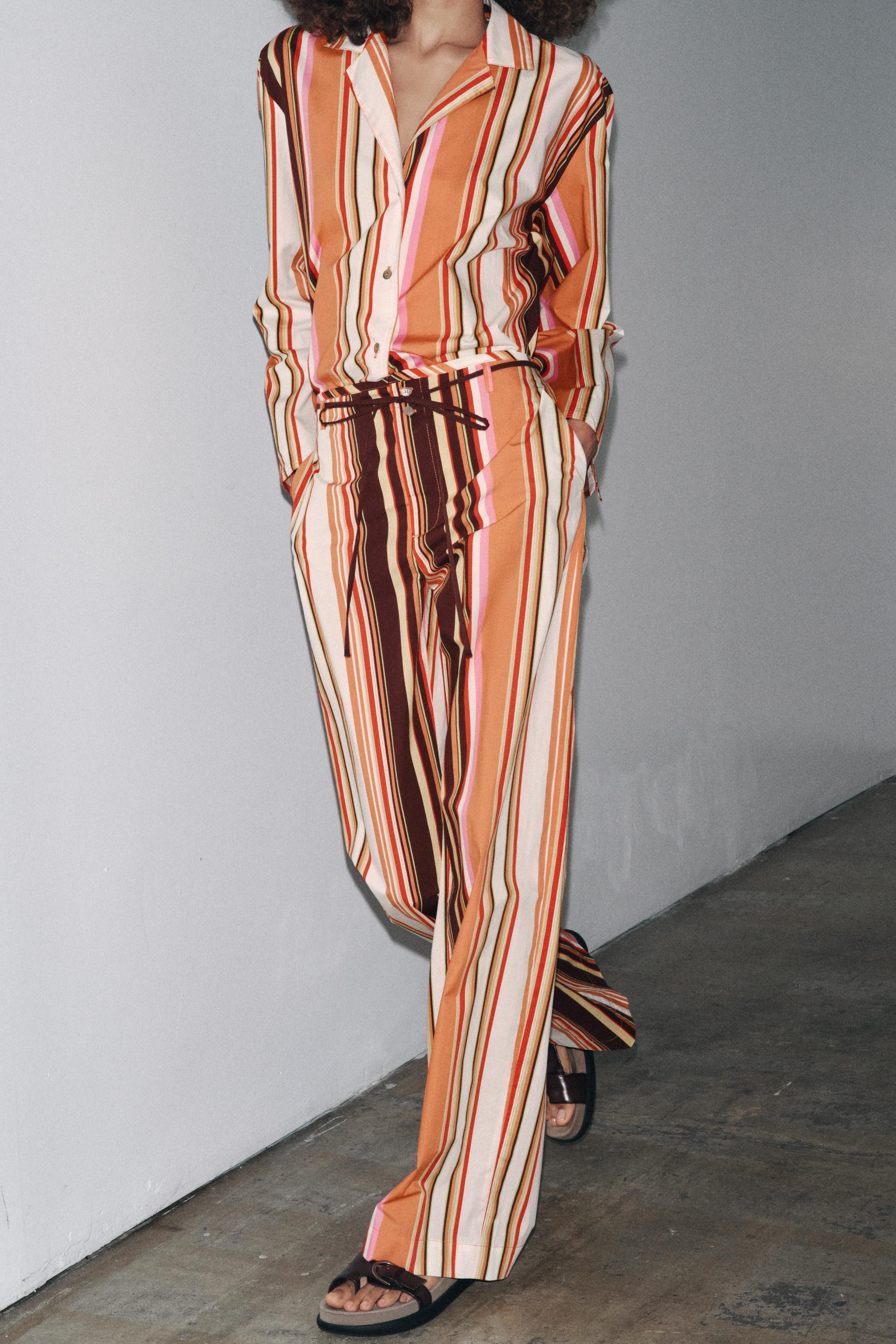 ZW COLLECTION STRIPED FLARE PANTS