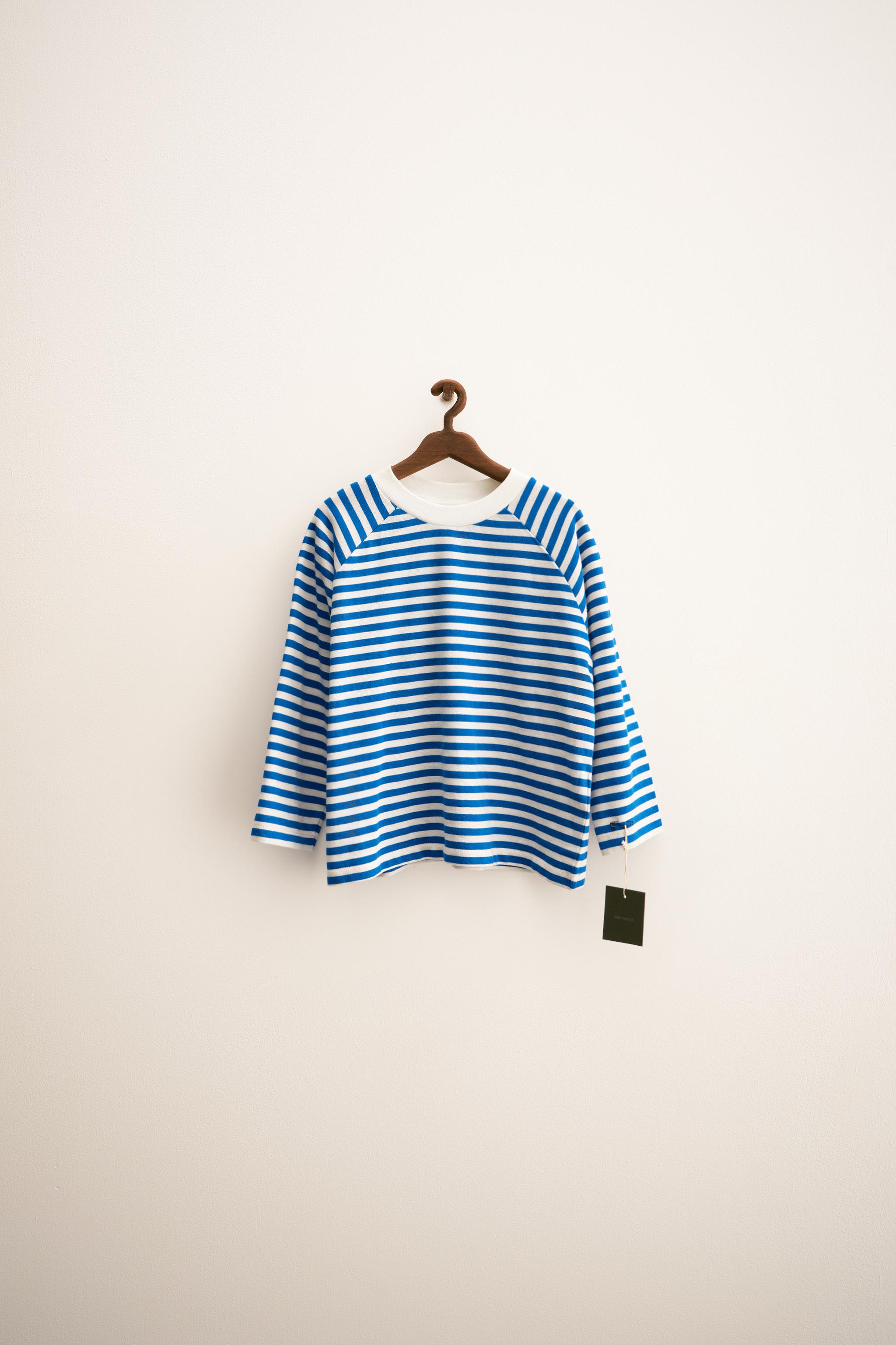 ZARA TIMELESS - STRIPED TRIM T-SHIRT