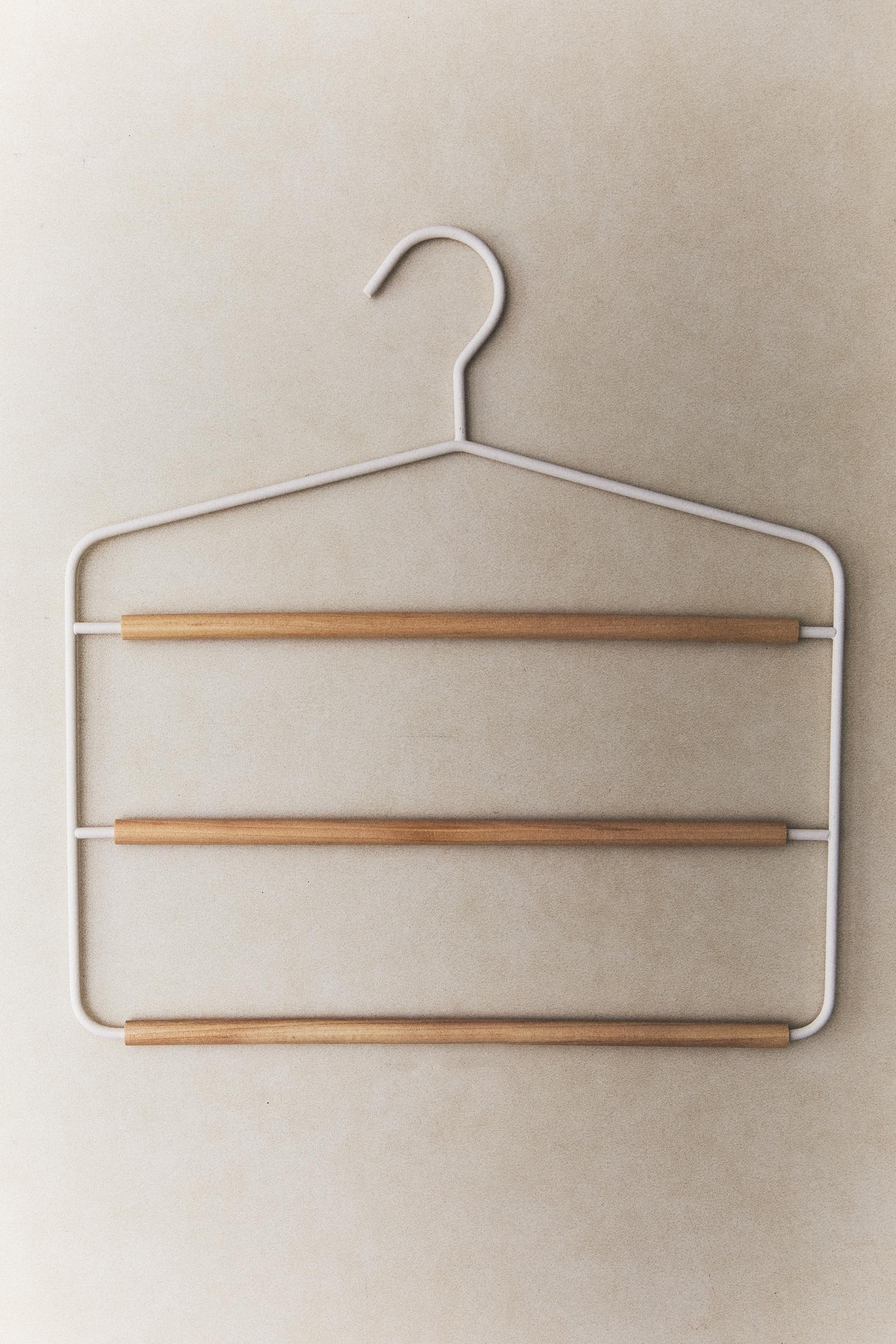 METAL AND WOOD PANTS HANGER