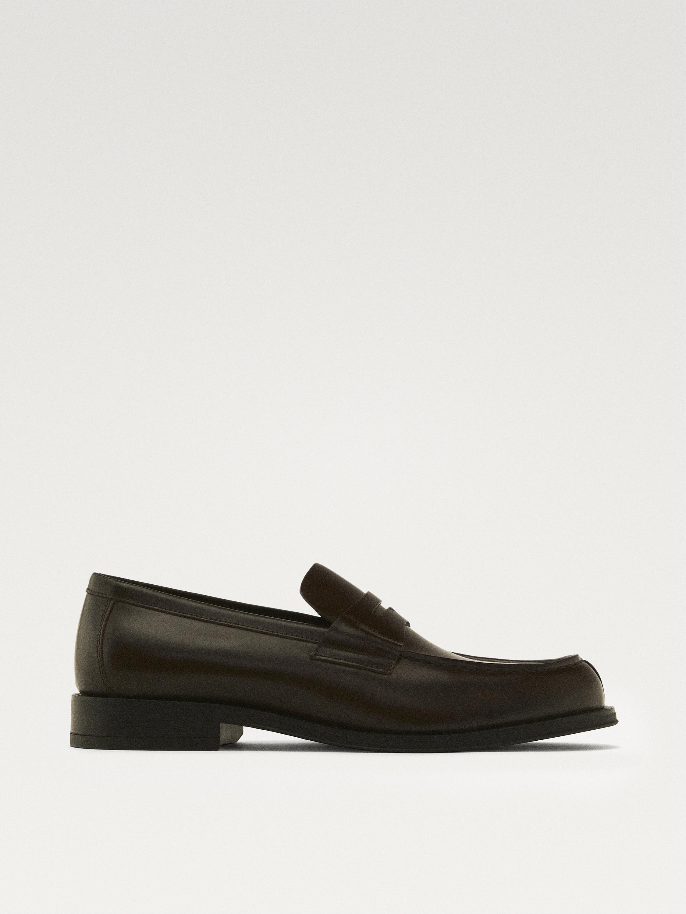 Leather penny loafers