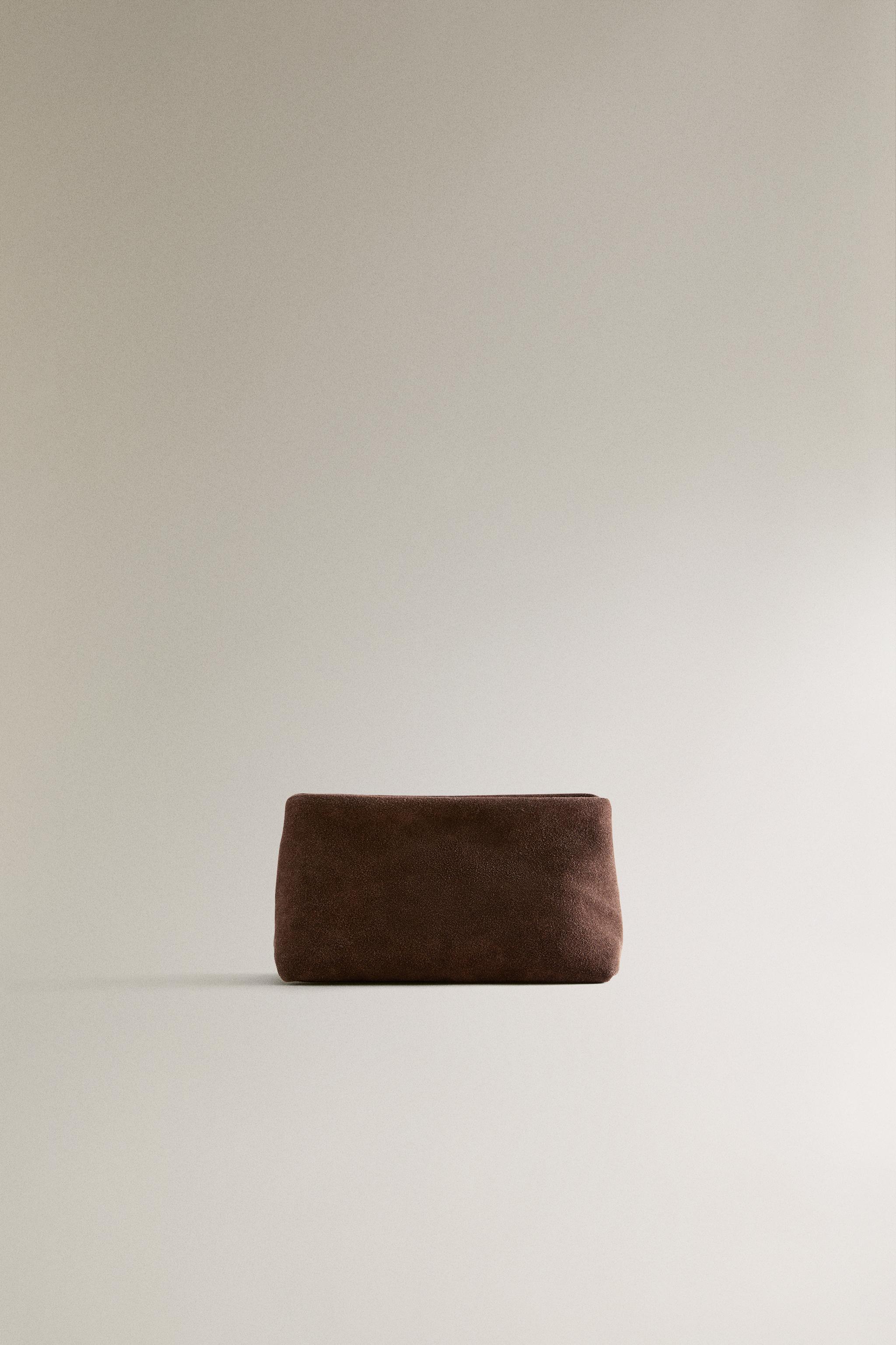SMALL SPLIT SUEDE MAKEUP BAG