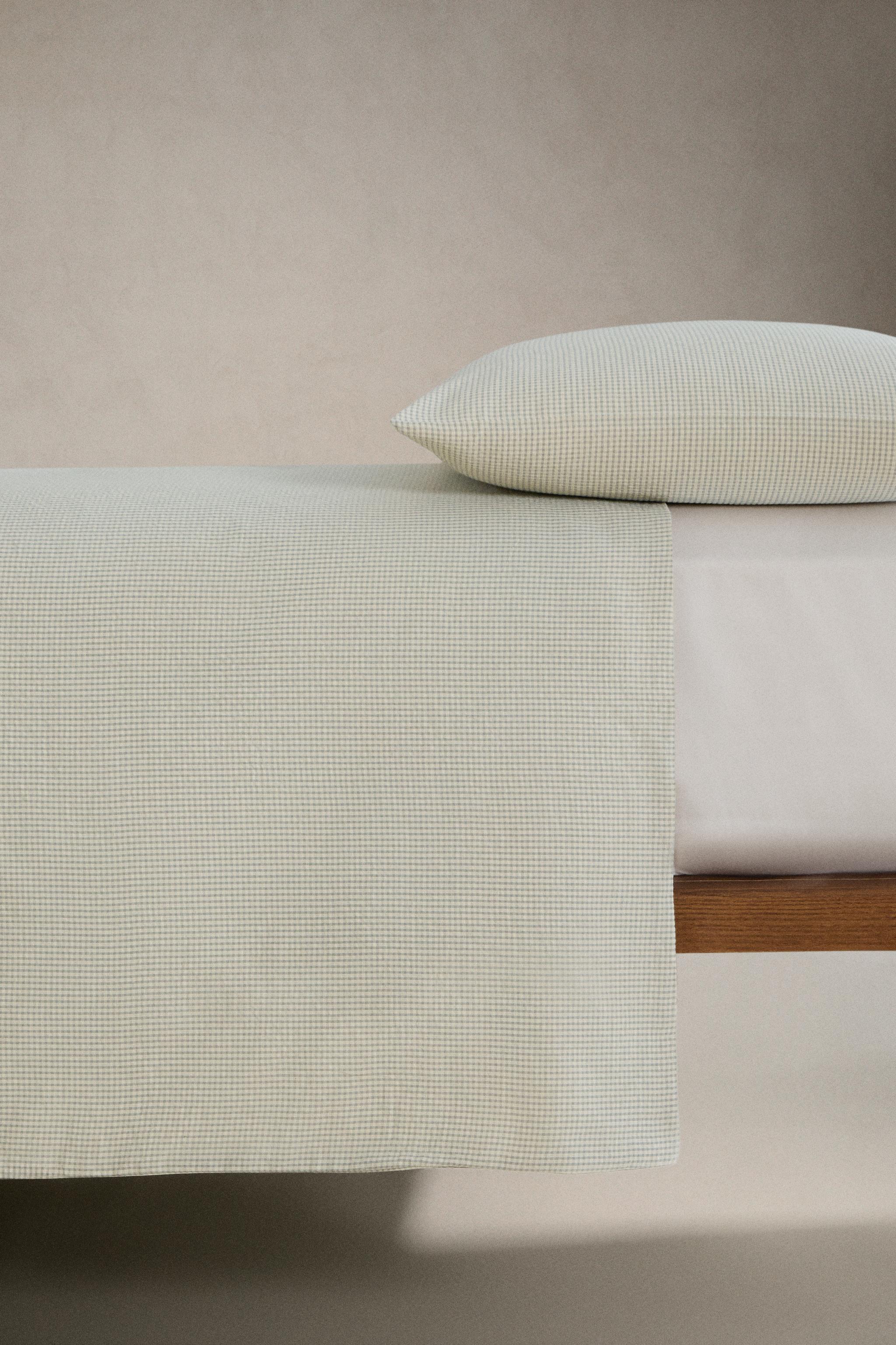 COTTON SEERSUCKER CHECK DUVET COVER