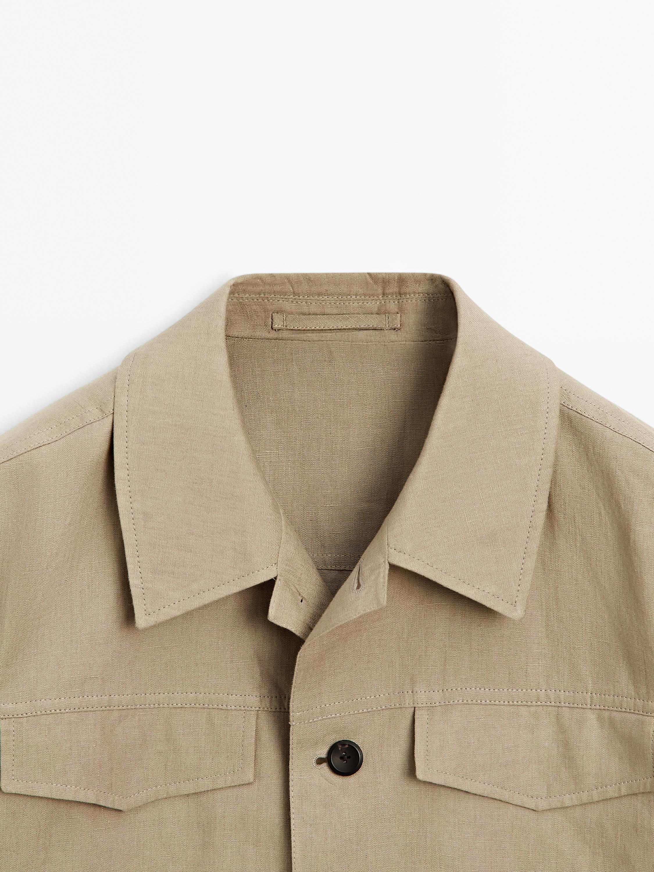 100% linen total look jacket