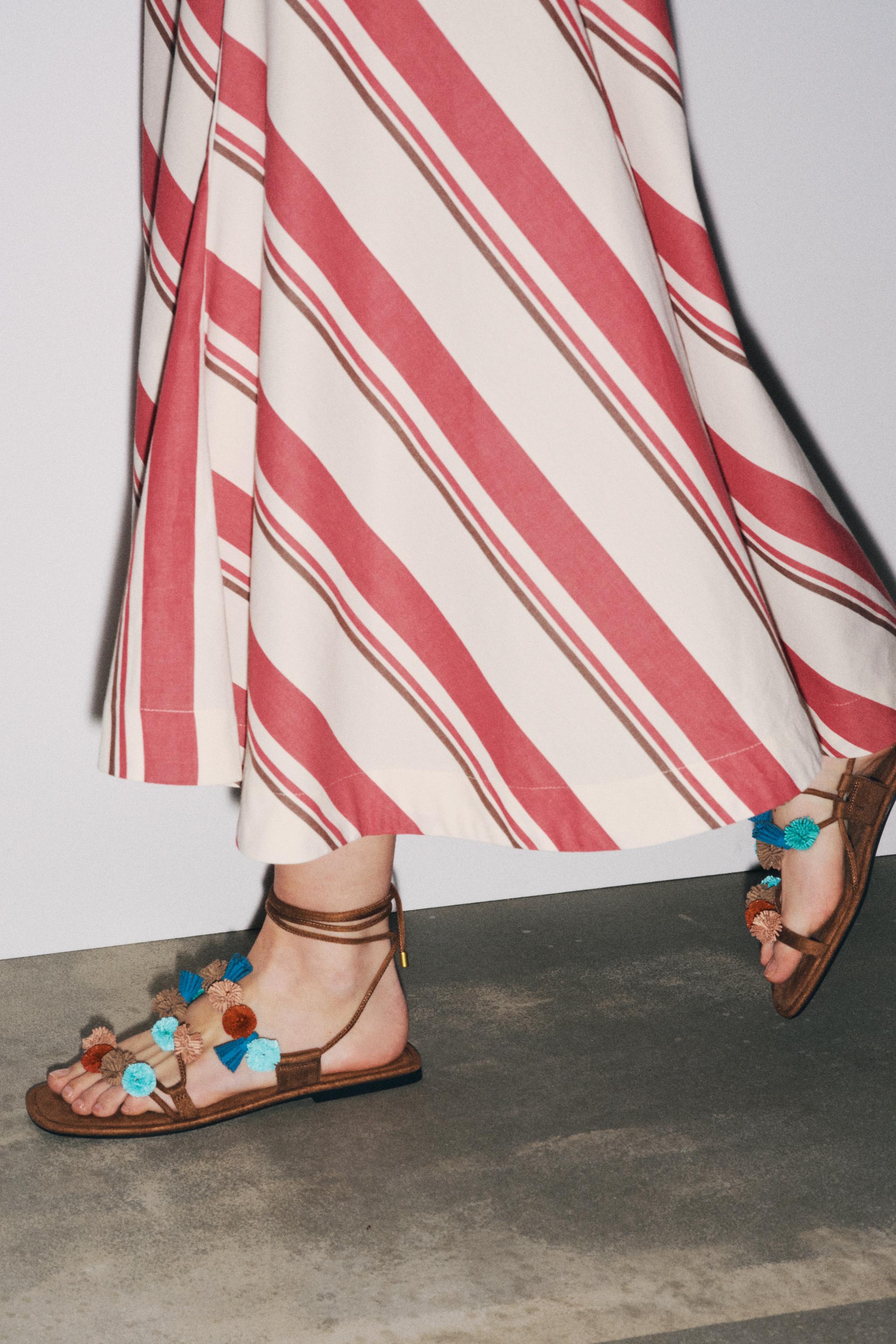 BEADED STRAPPY SANDALS