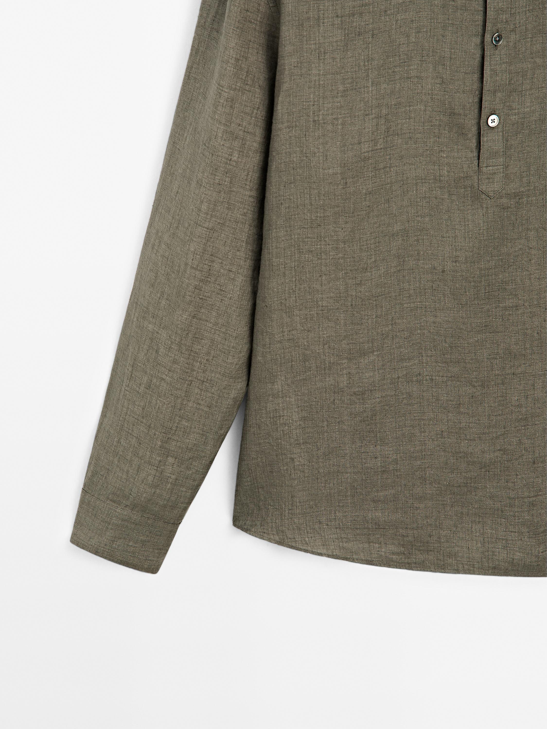 Regular fit faded linen shirt