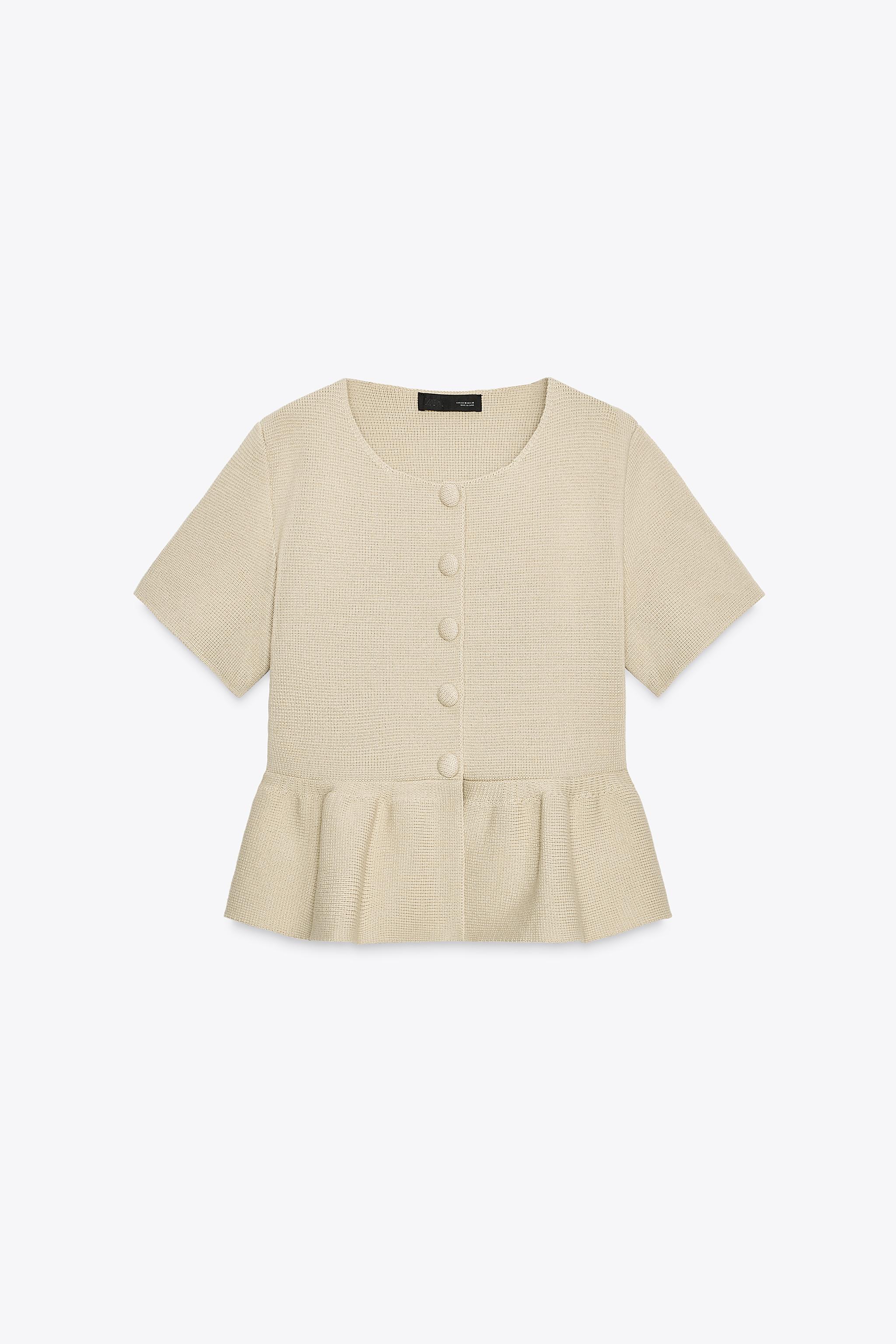 PEPLUM SHORT SLEEVE CARDIGAN