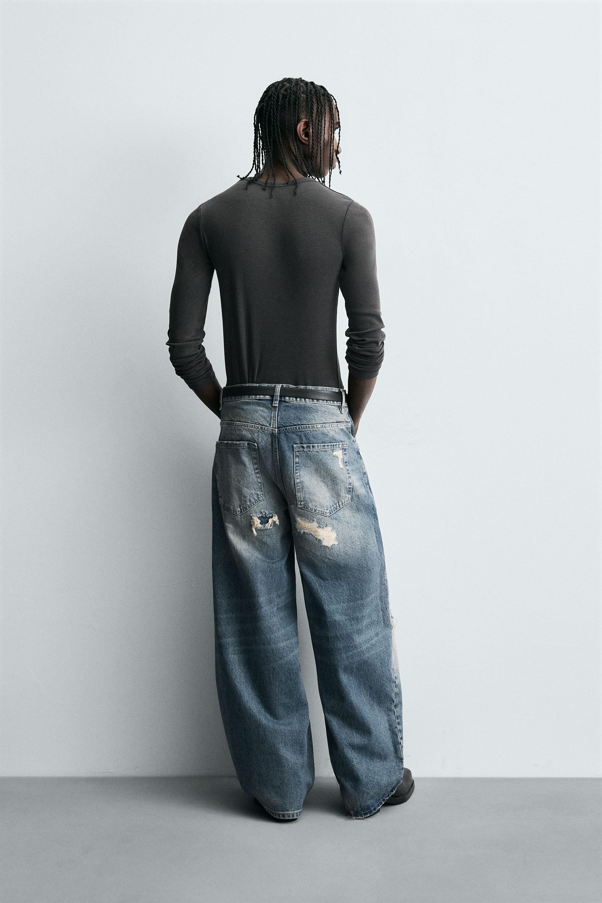 RIPPED BALLOON FIT JEANS