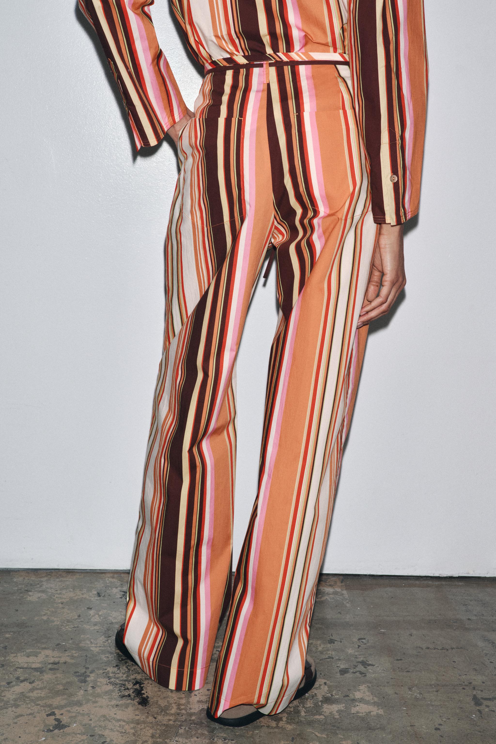 ZW COLLECTION STRIPED FLARE PANTS