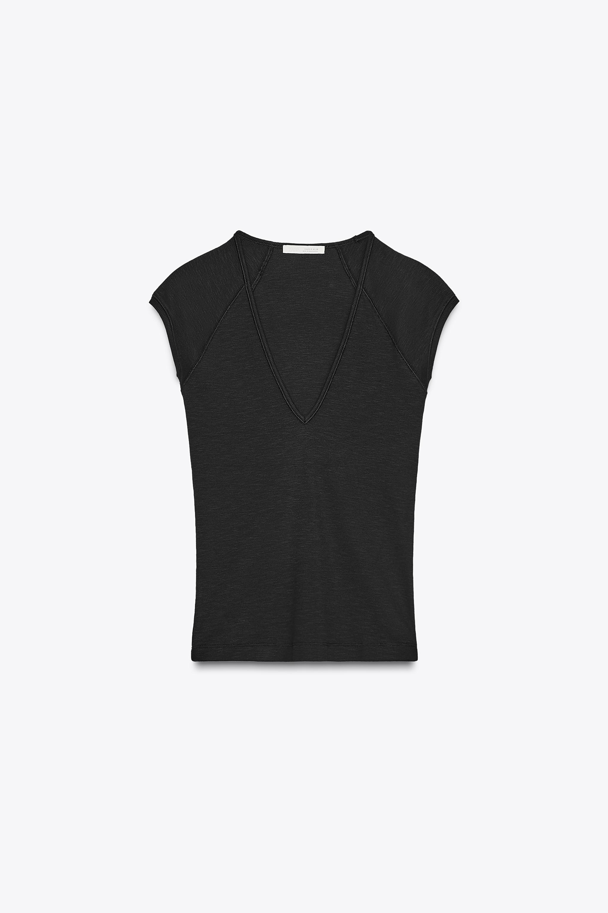 RIB V-NECK T-SHIRT