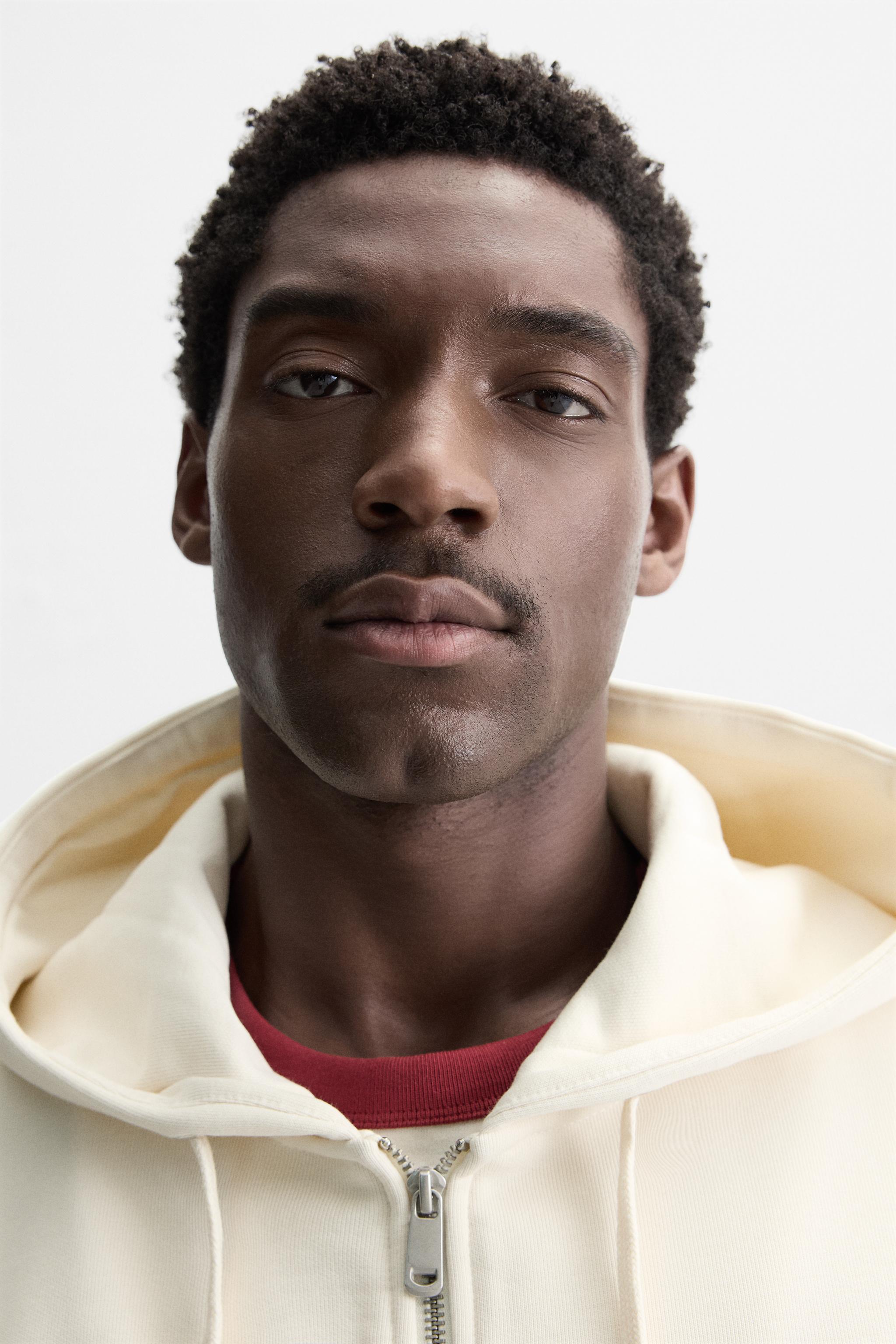 BASIC HOODED ZIP-UP SWEATSHIRT