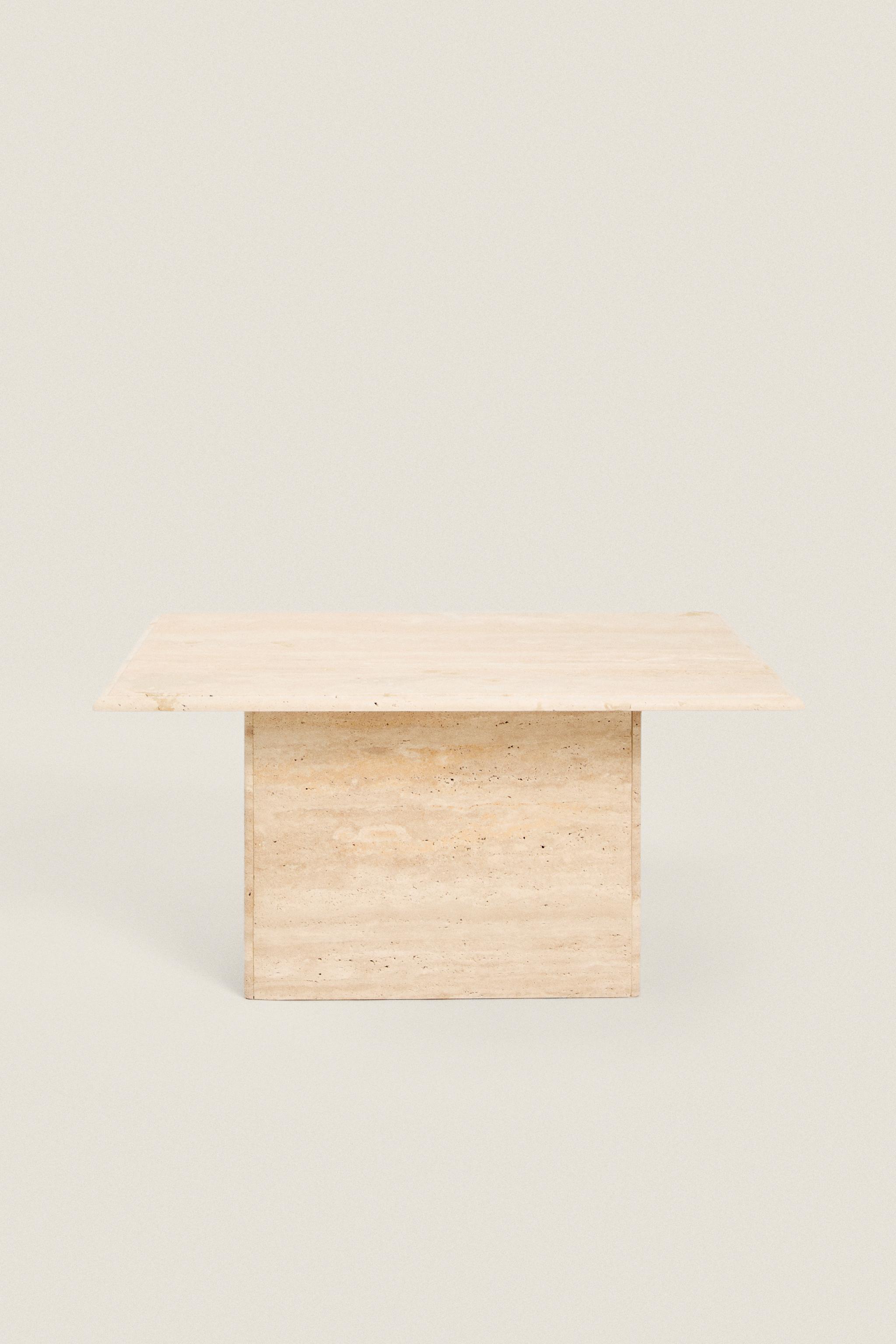 TRAVERTINE MARBLE SIDE TABLE
