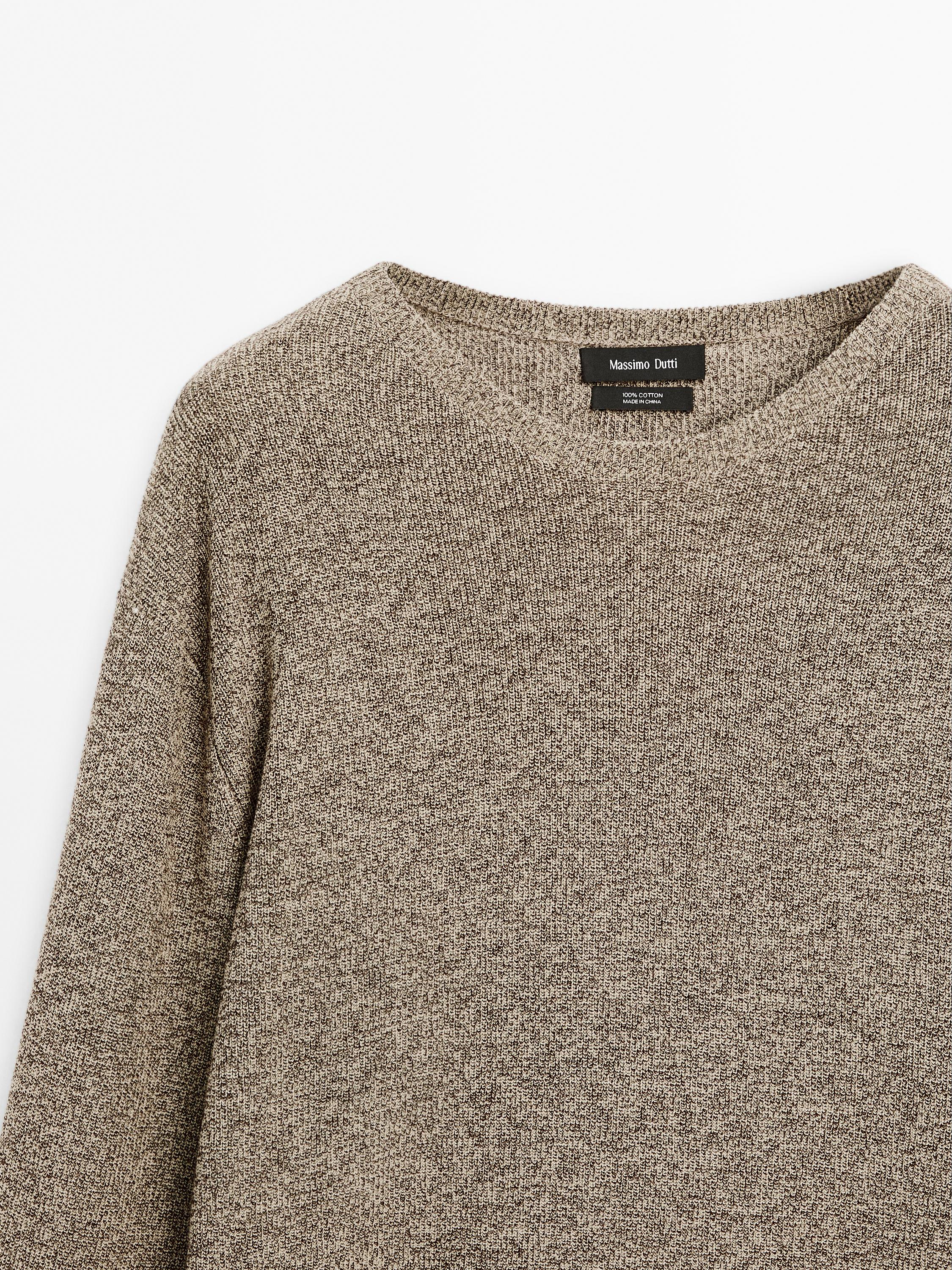 100% cotton mouliné knit sweater