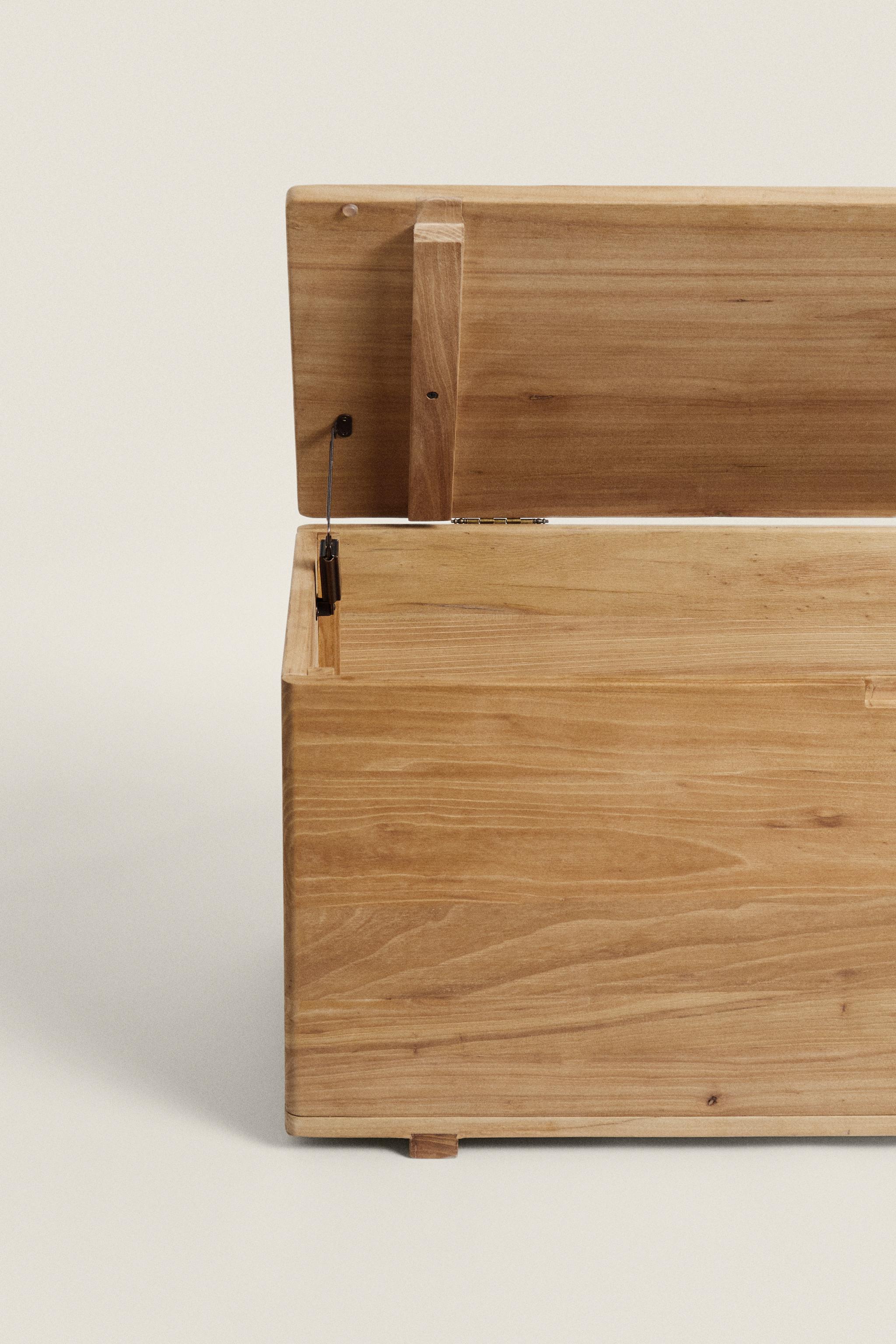 ELM WOOD BENCH WITH STORAGE