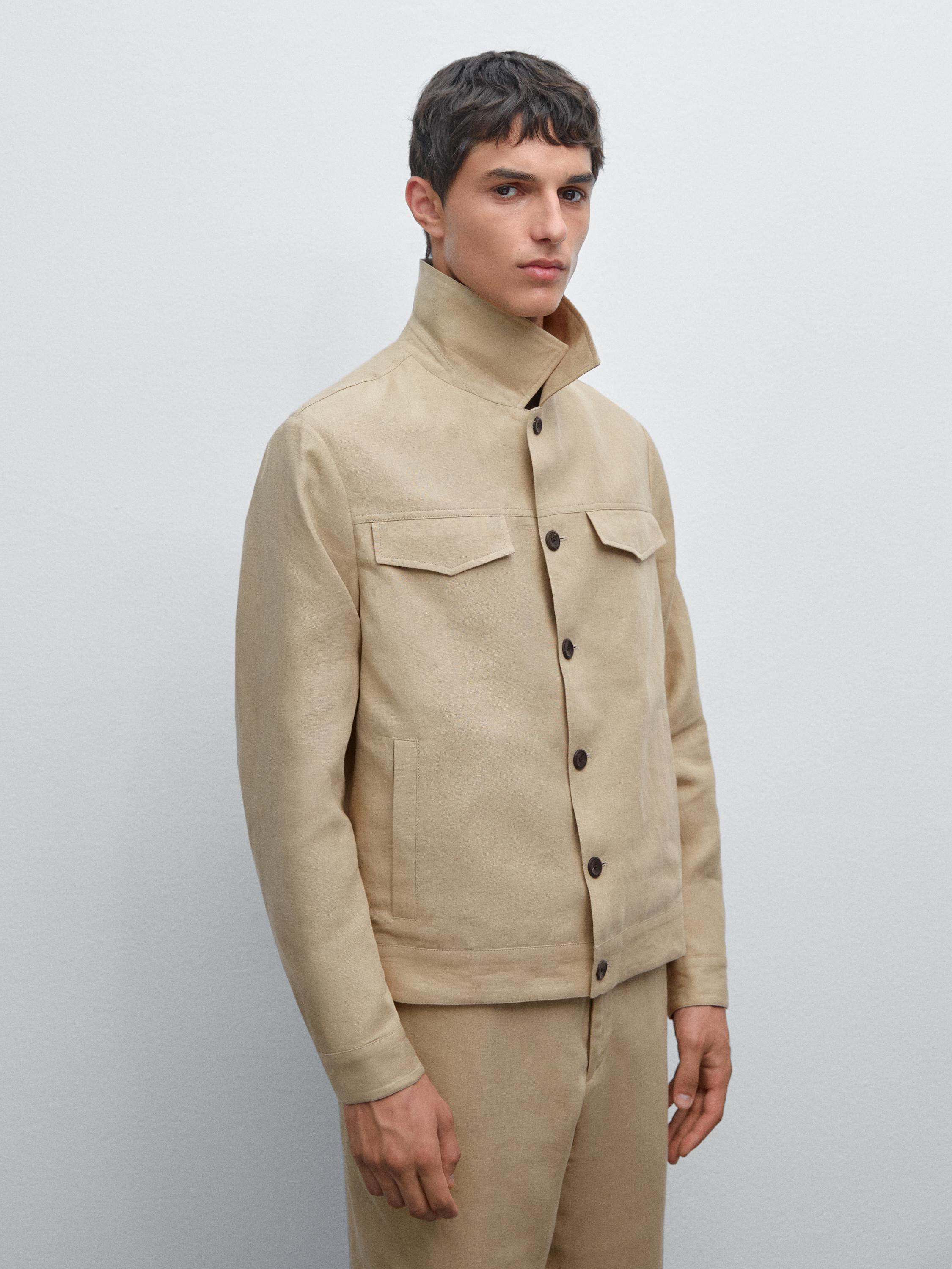 100% linen total look jacket