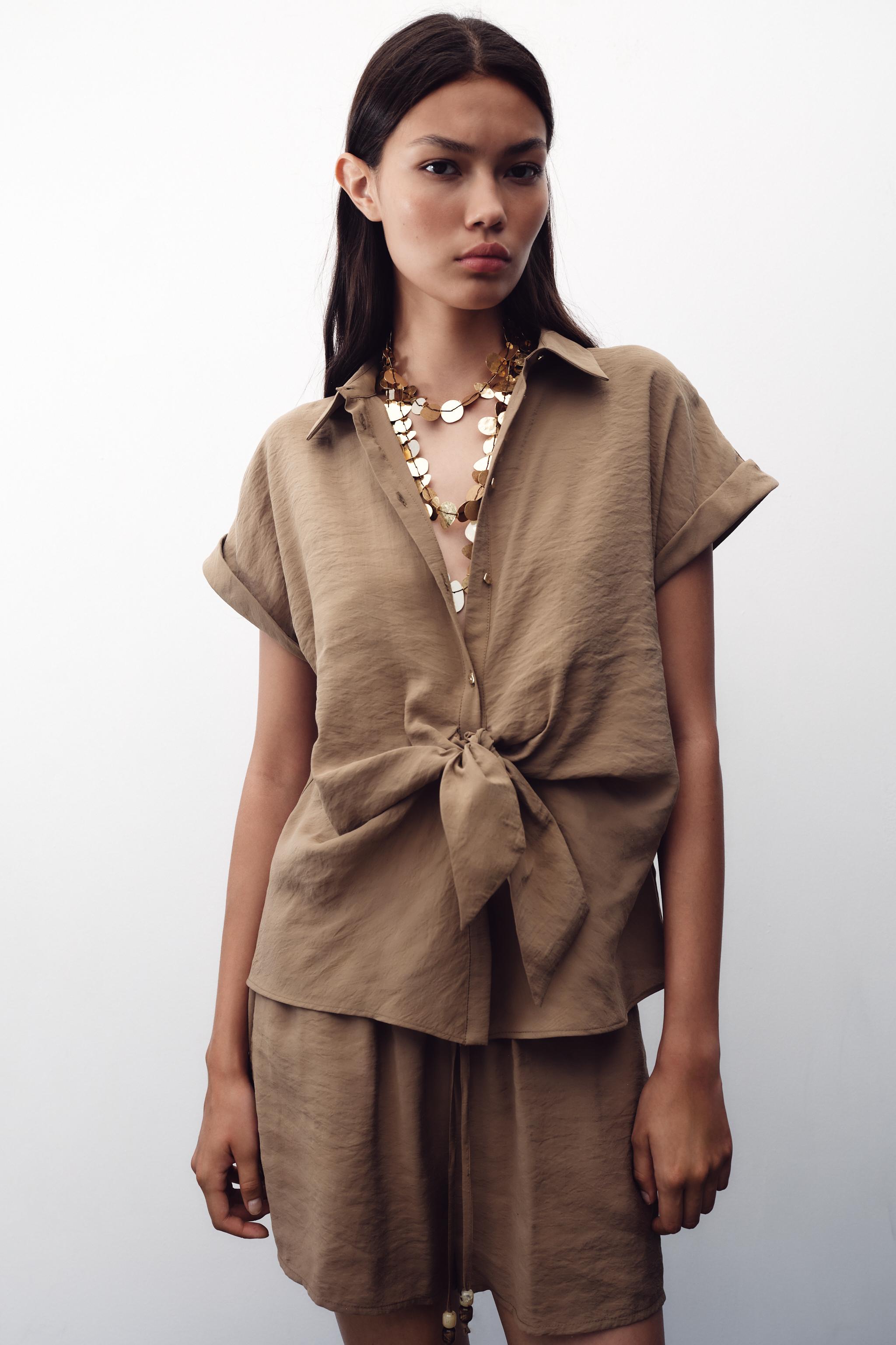 SHORT SLEEVE KNOT SHIRT