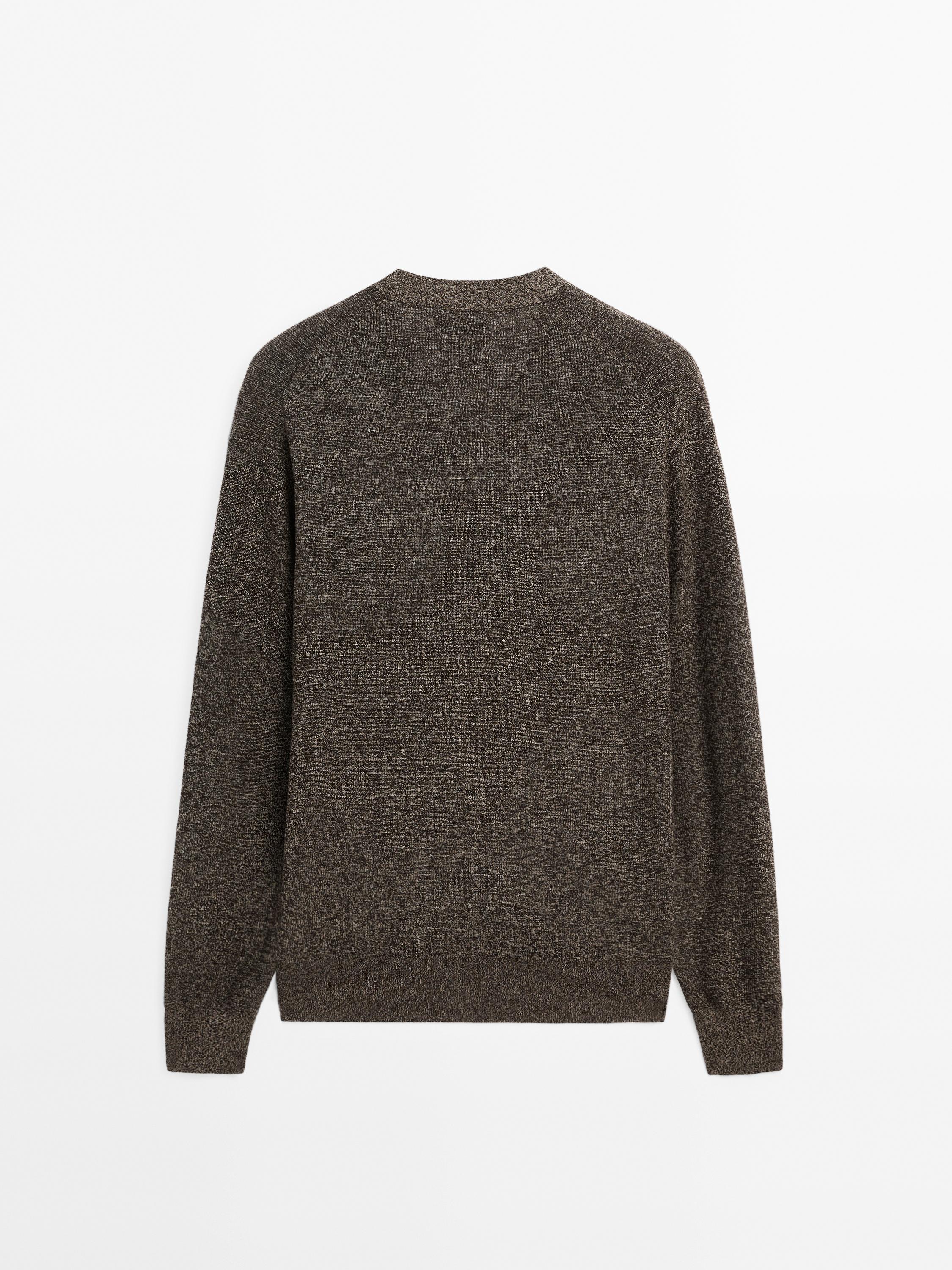 100% cotton mouliné knit cardigan