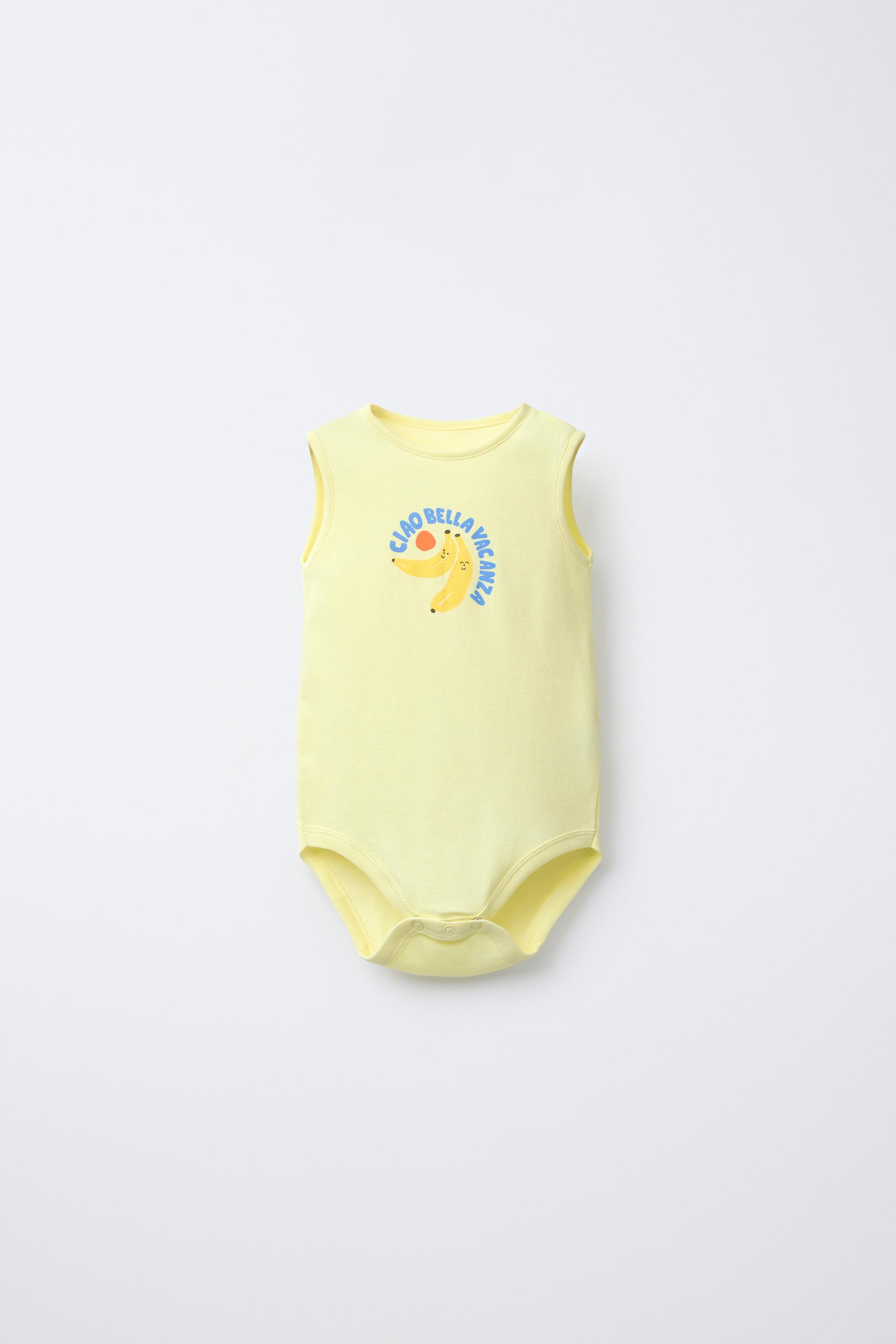 THREE-PACK OF TOMATO AND STRIPE PRINTED BODYSUITS