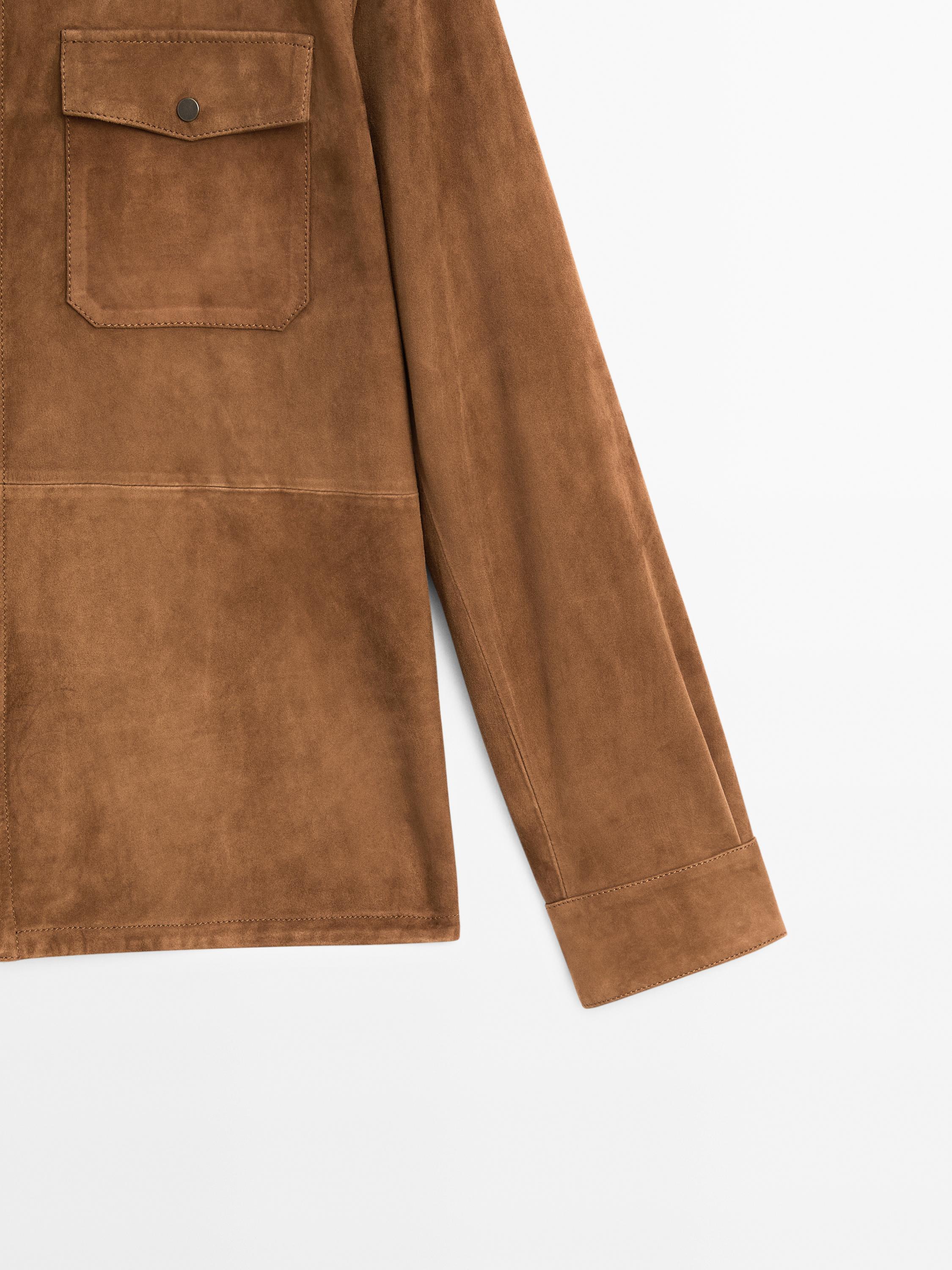 Lightweight suede leather shirt