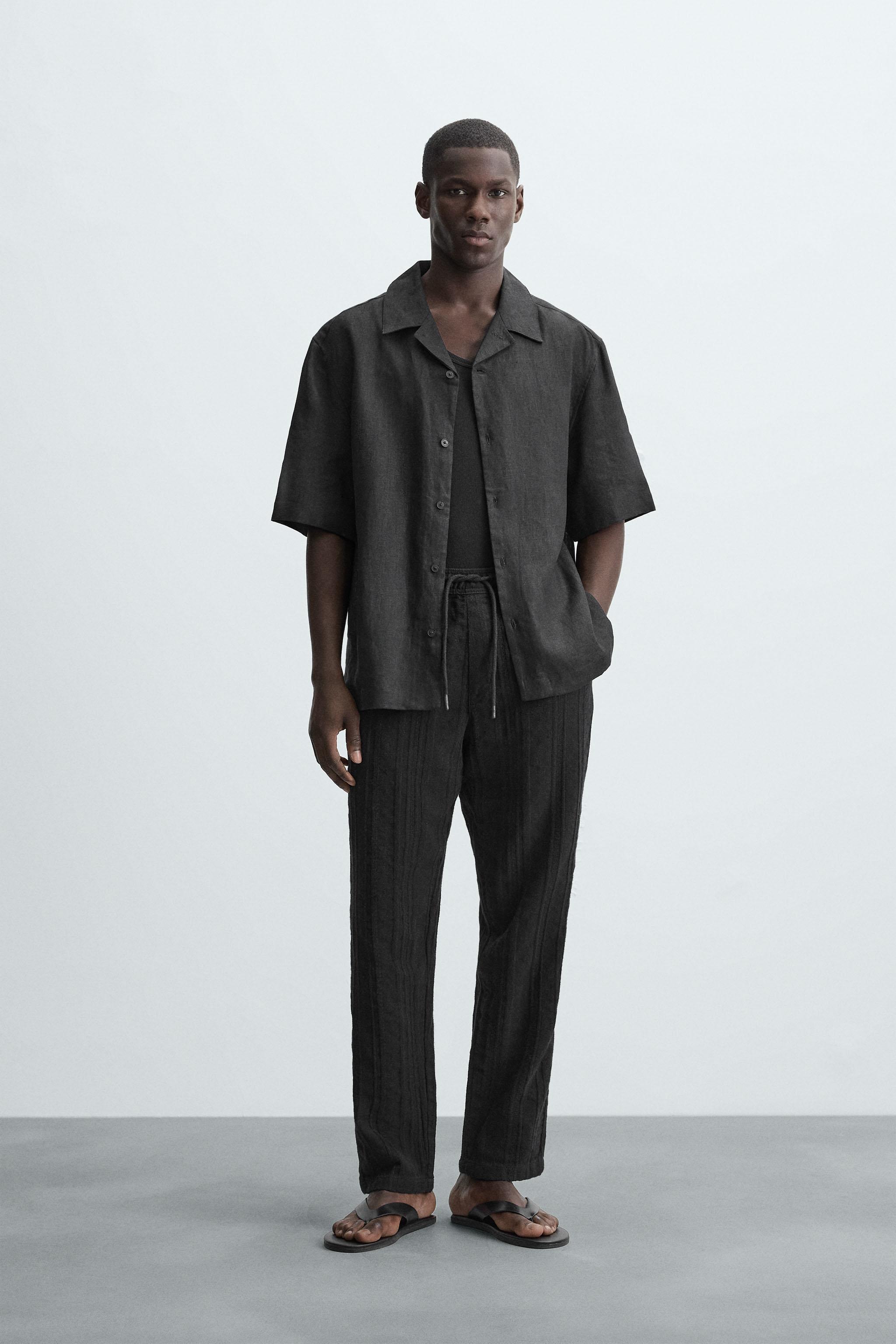 TEXTURED RELAXED FIT PANTS