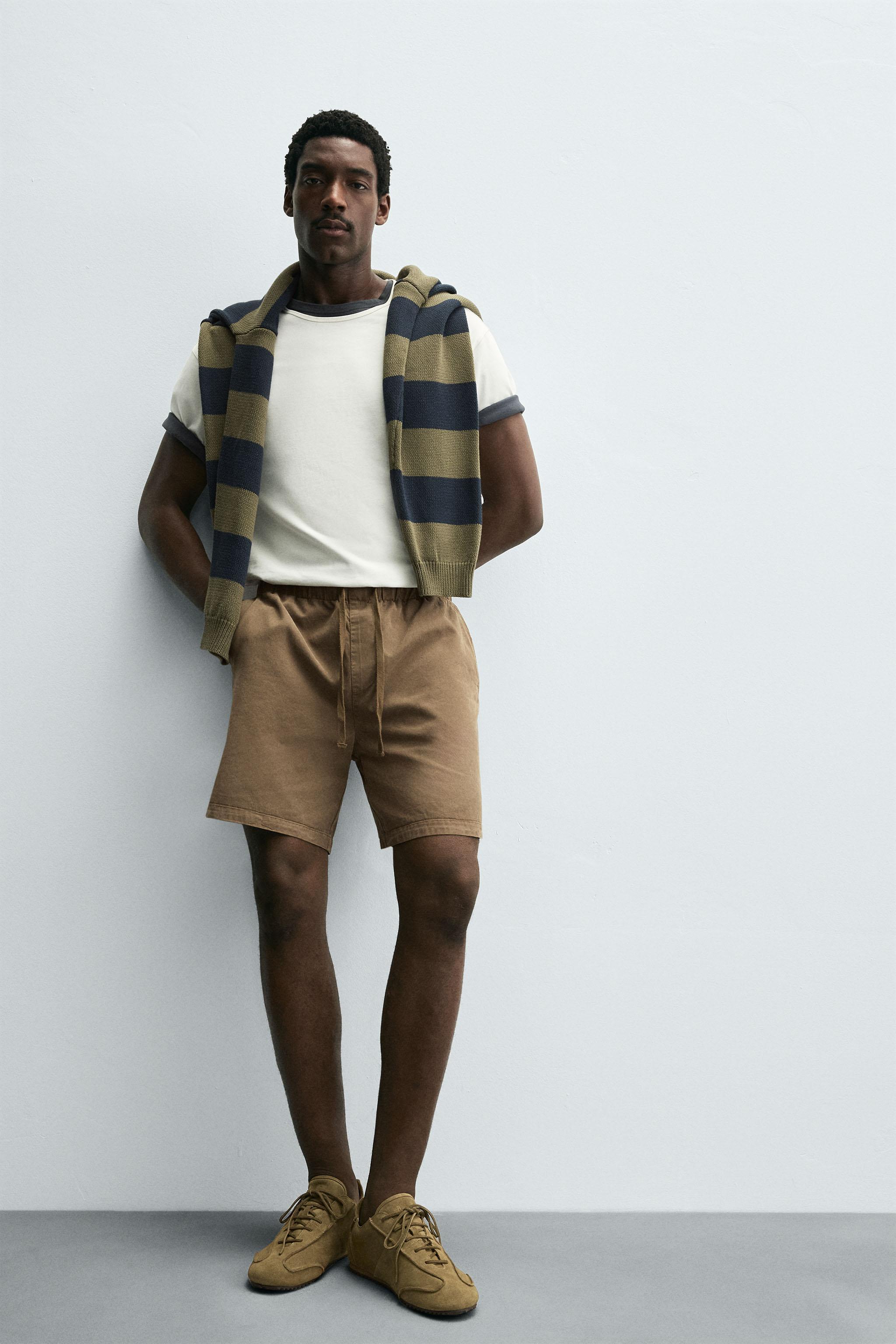 RELAXED FIT LYOCELL-COTTON SHORTS