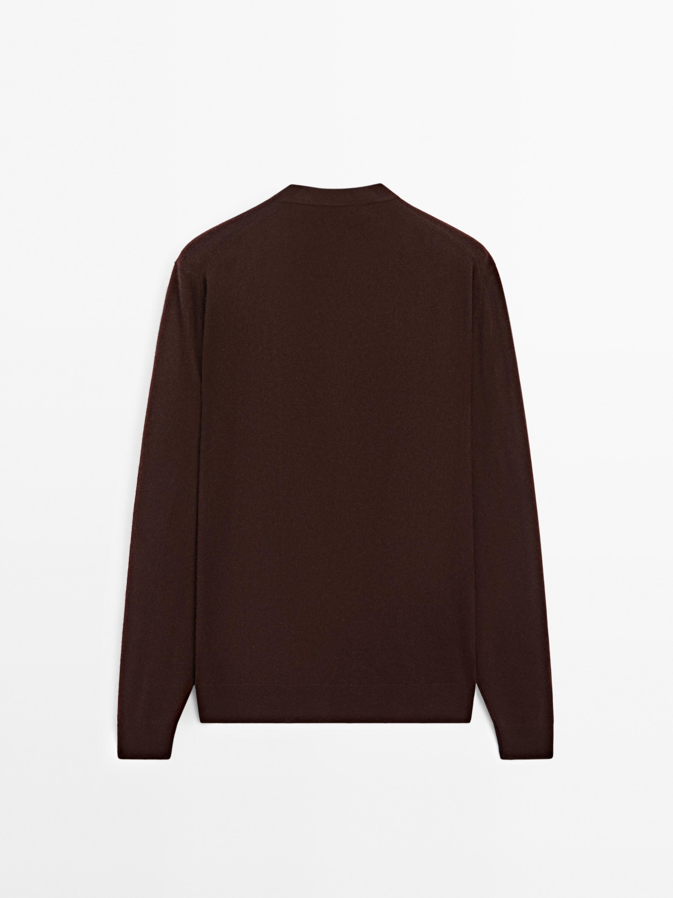 Wool blend crew neck sweater