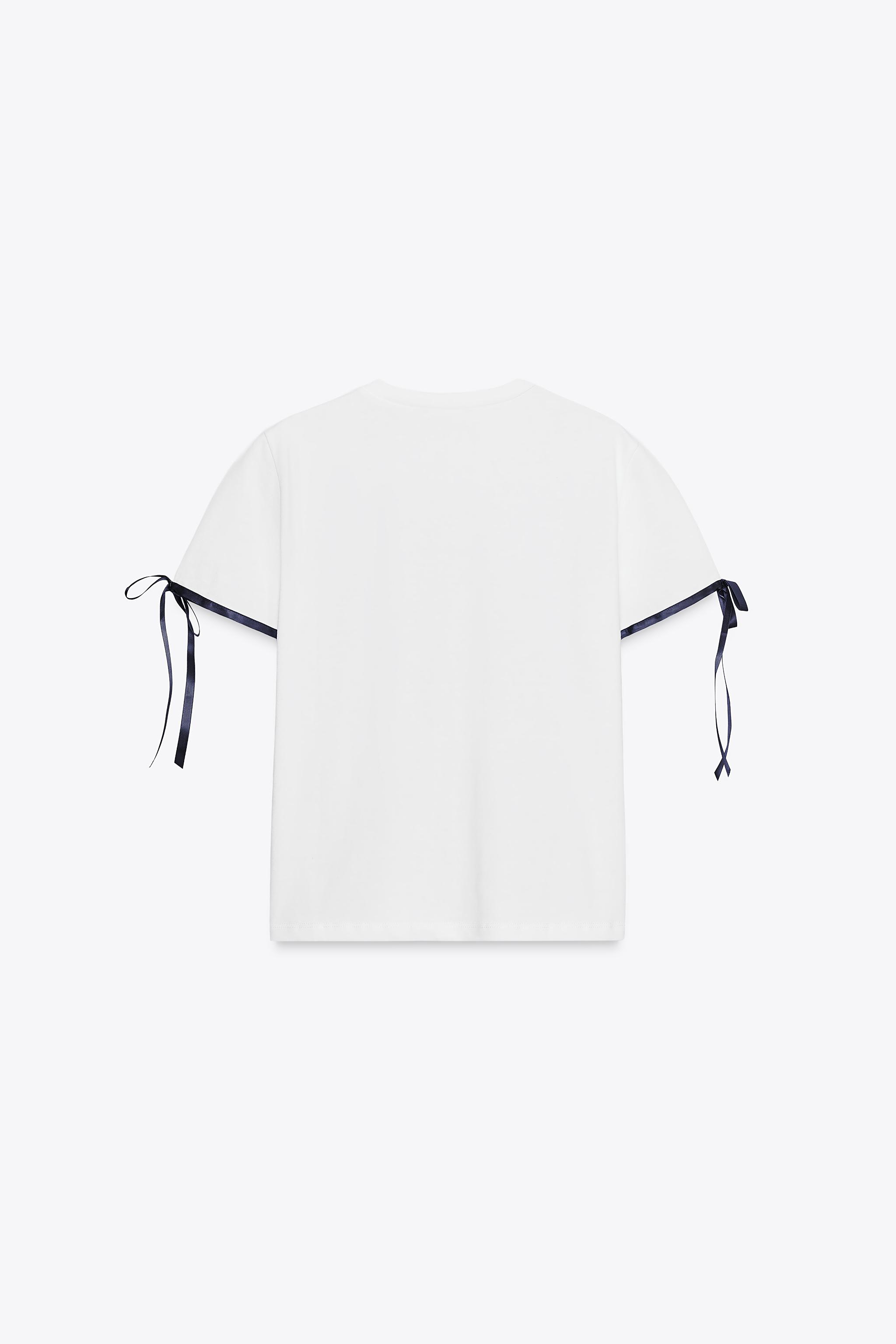 CONTRAST BOW T-SHIRT