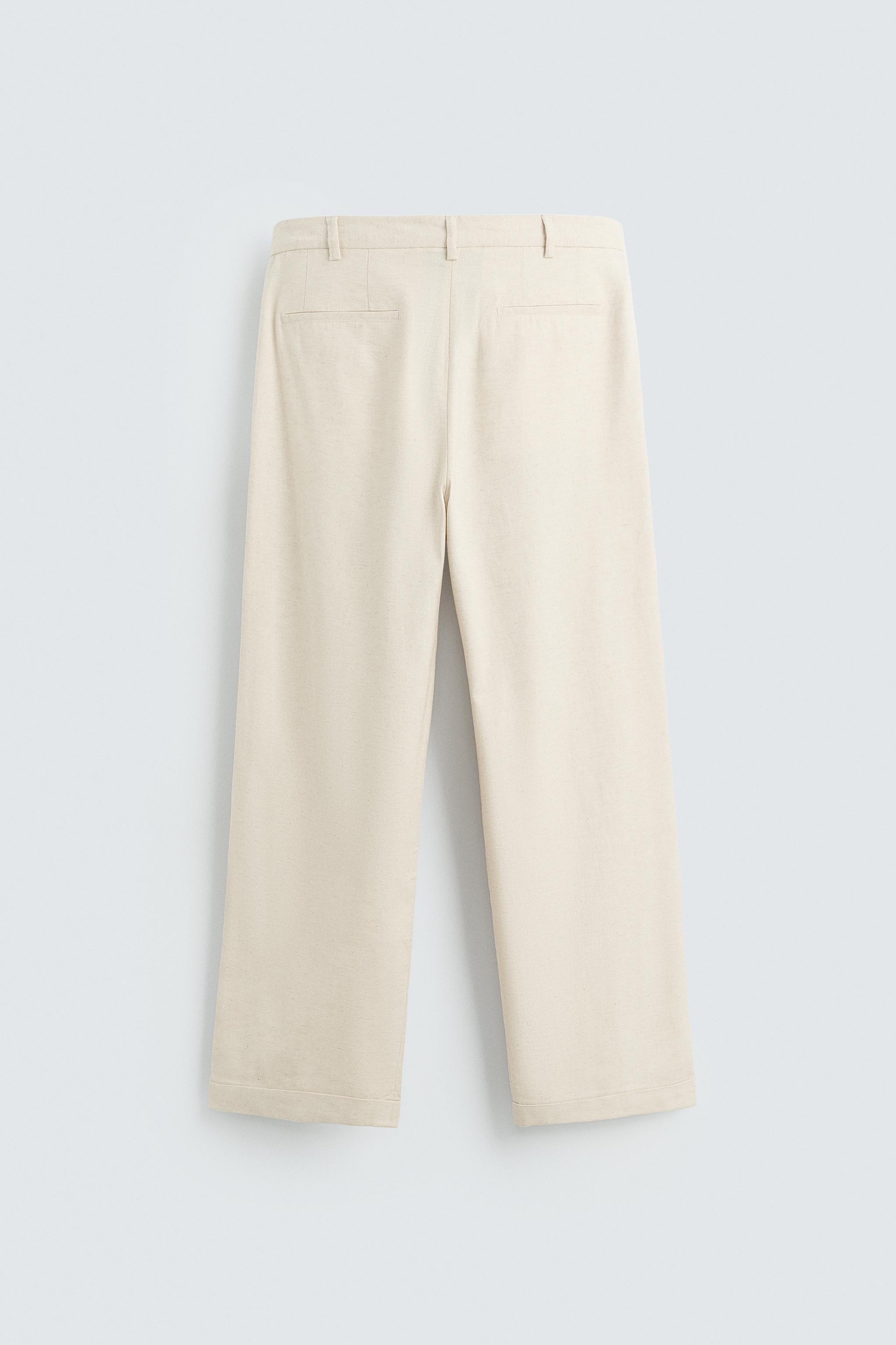 COTTON - LINEN PLEATED PANTS