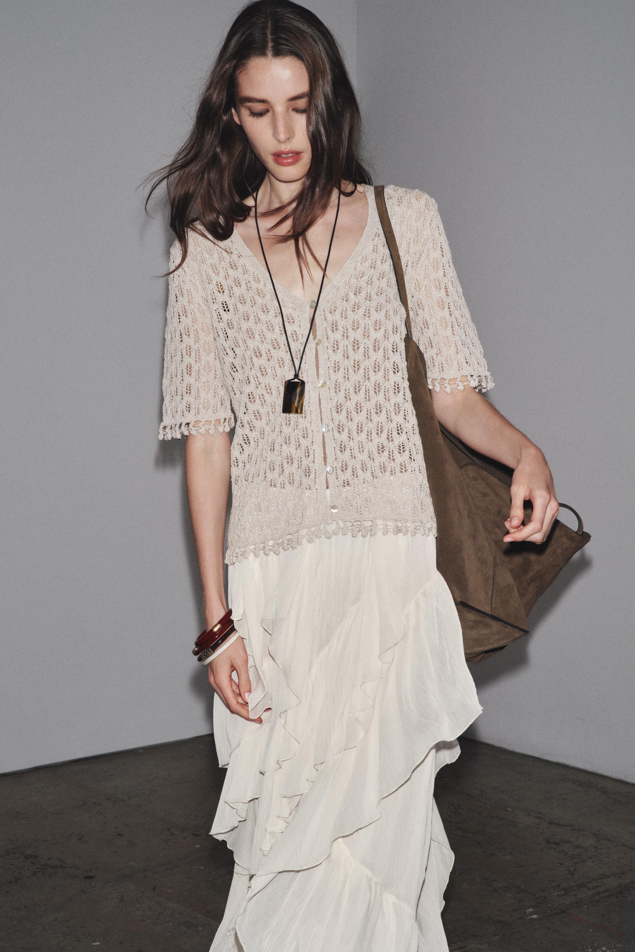 POINTELLE KNIT CARDIGAN