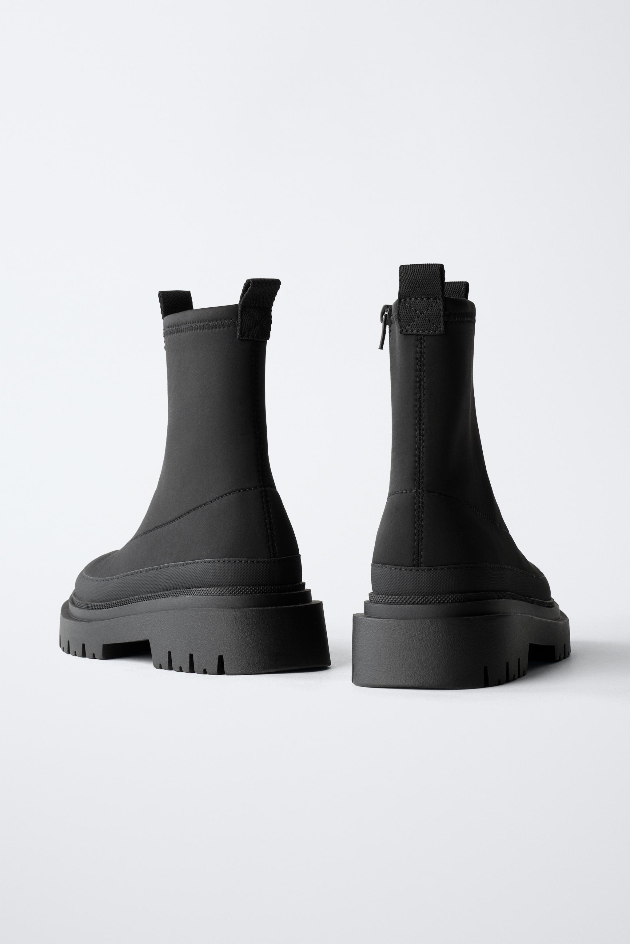 WATER REPELLENT SOCK-STYLE ANKLE BOOTS