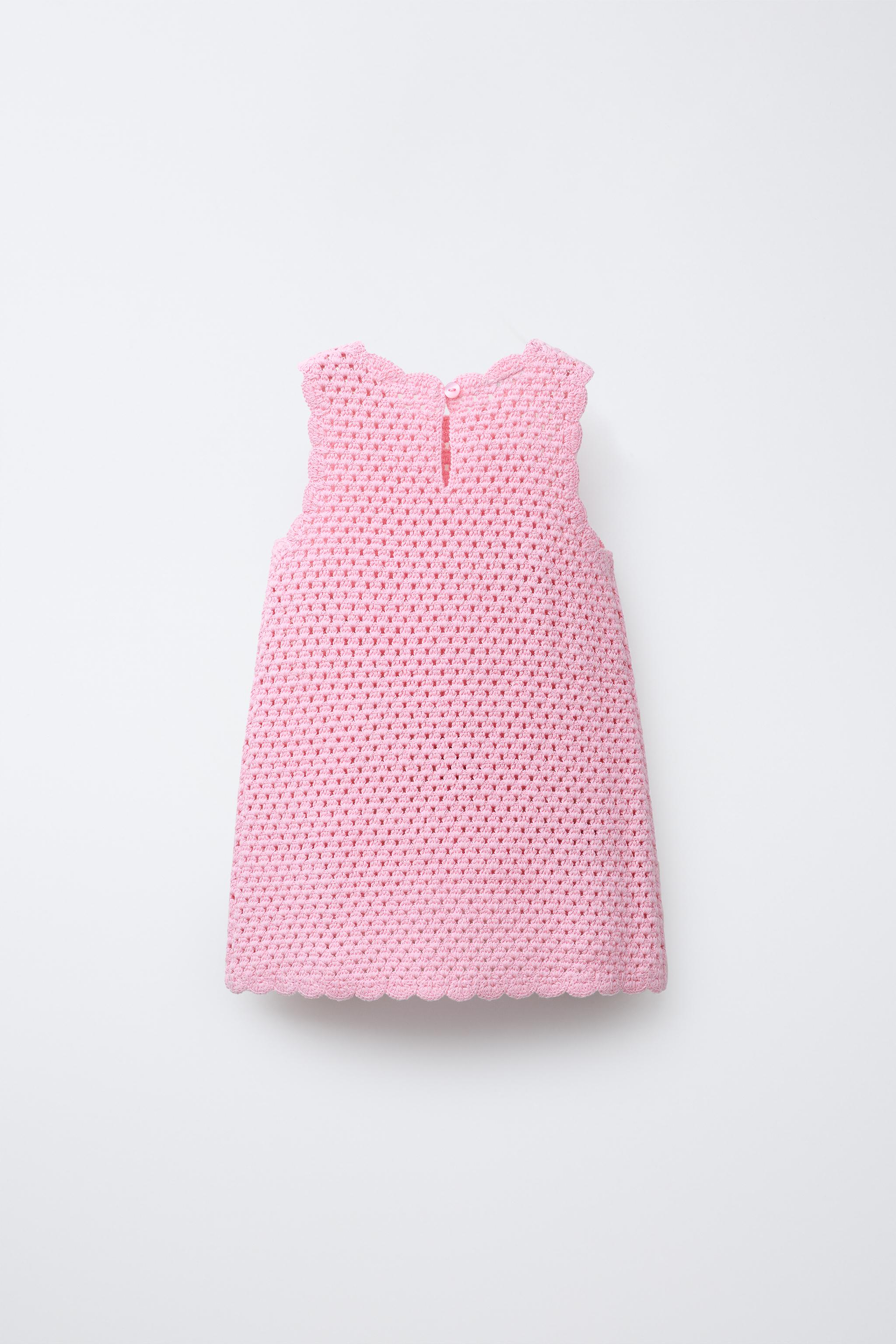 STRAWBERRY CROCHET KNIT DRESS