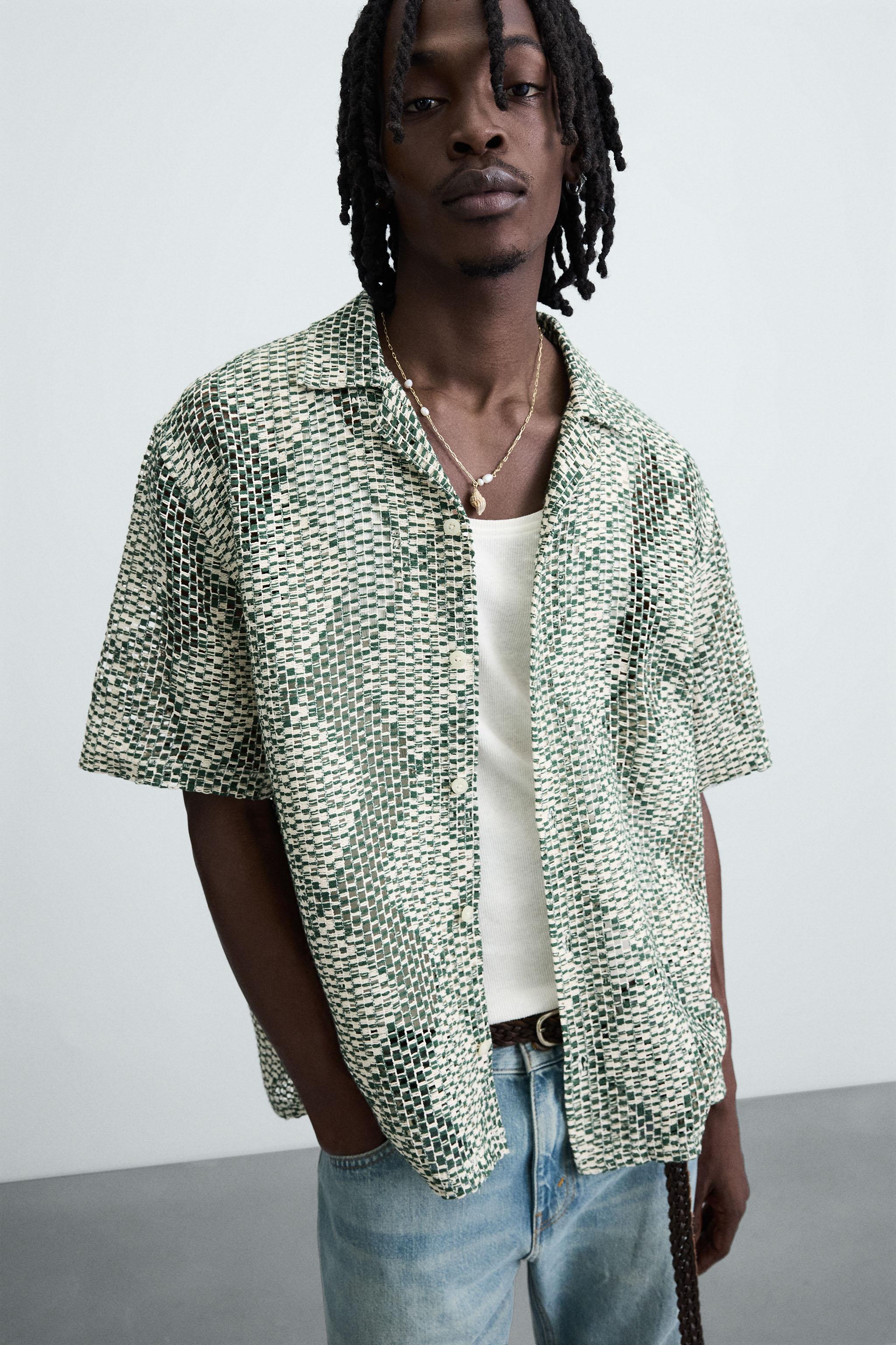 TEXTURED CROCHET SHIRT