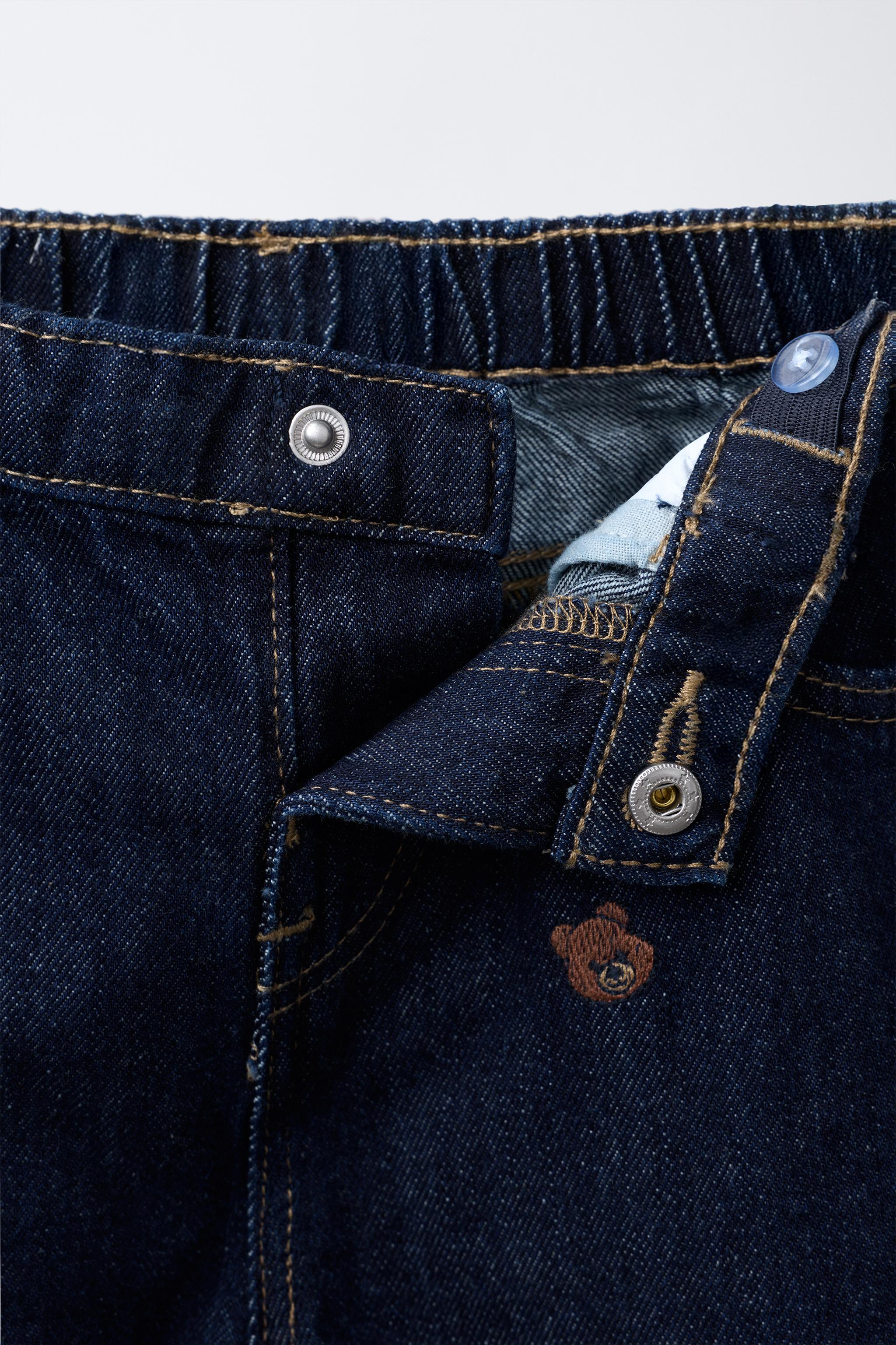 EMBROIDERED BEAR CULOTTE JEANS