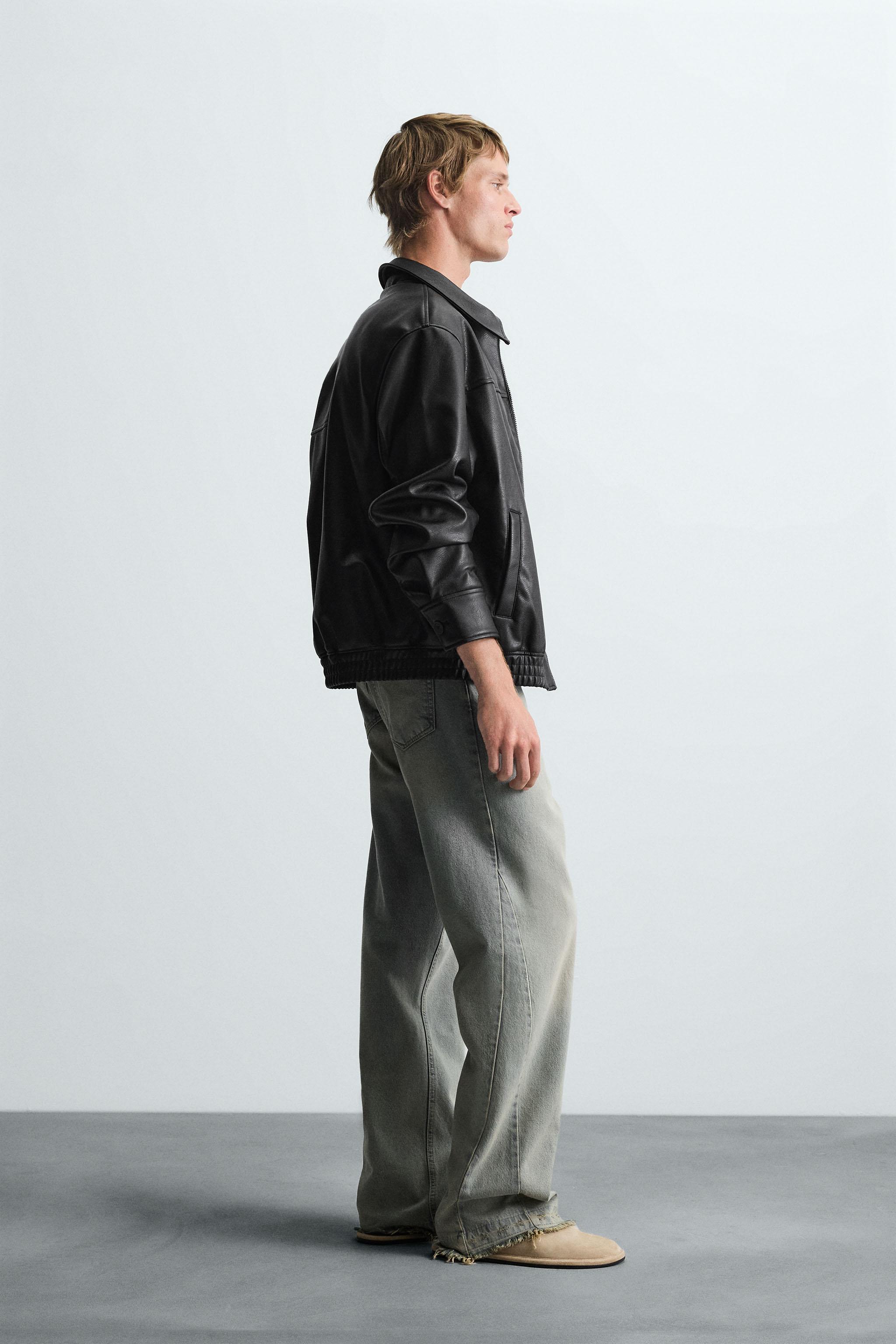 FAUX LEATHER BOMBER JACKET