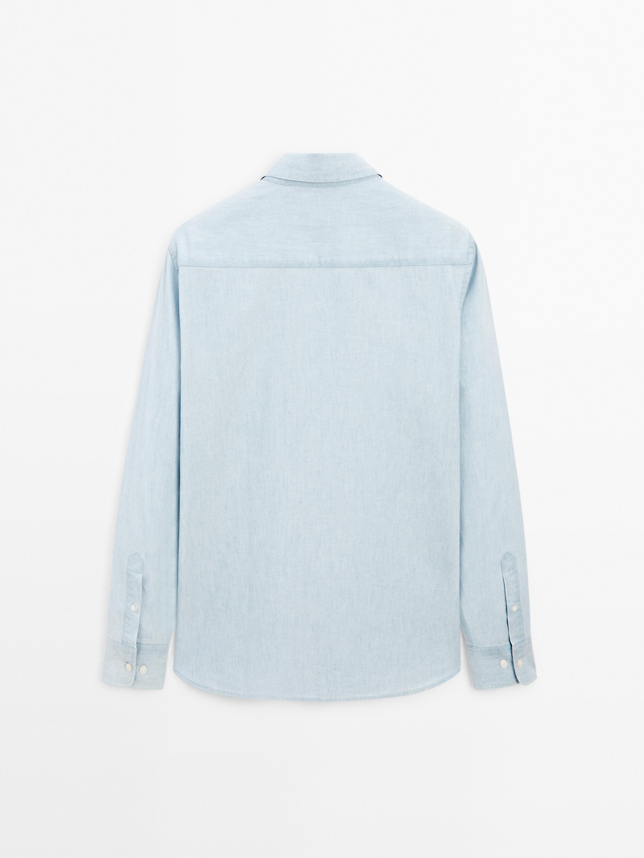 Denim slim-fit shirt