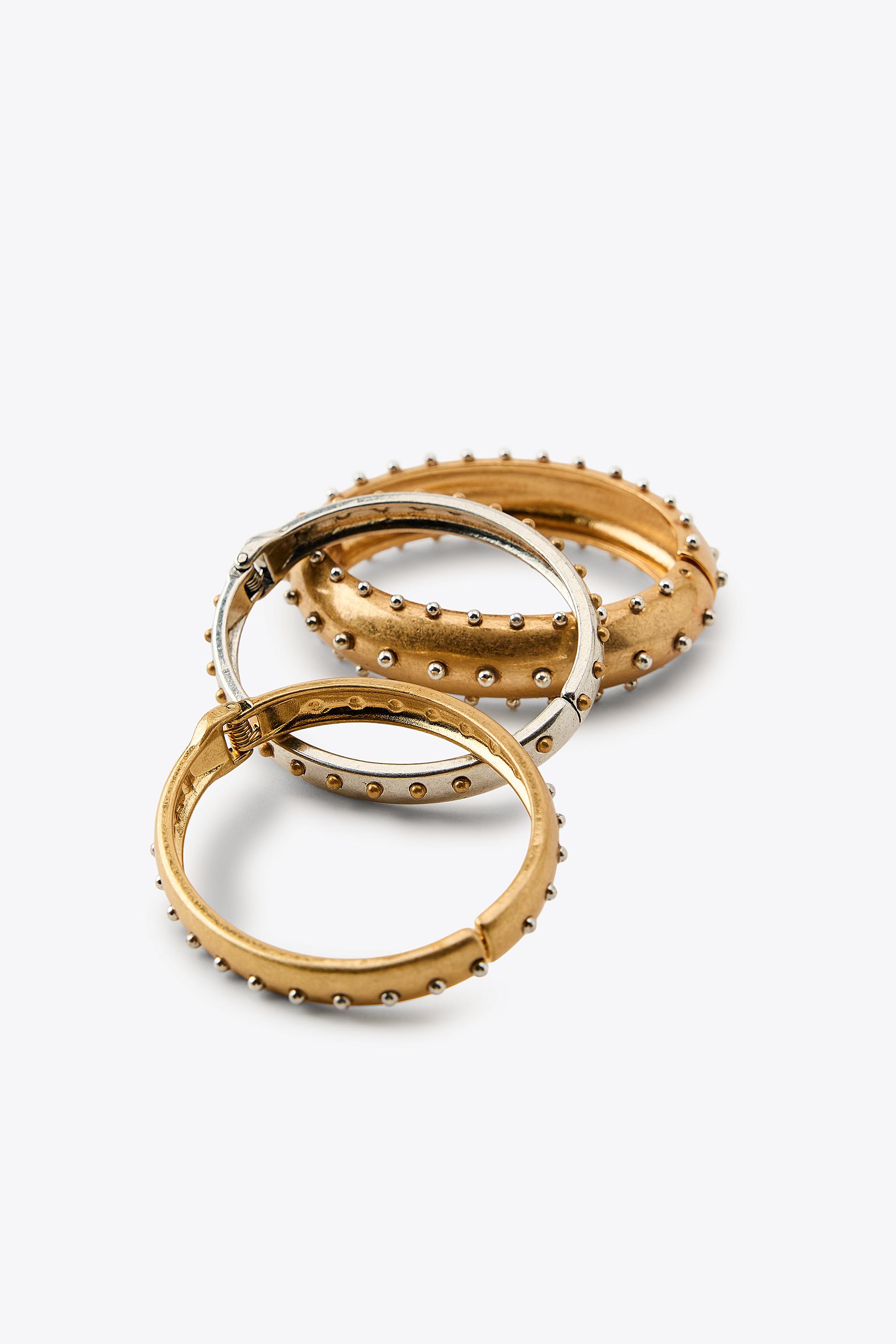 3-PACK OF METAL STUD BRACELETS
