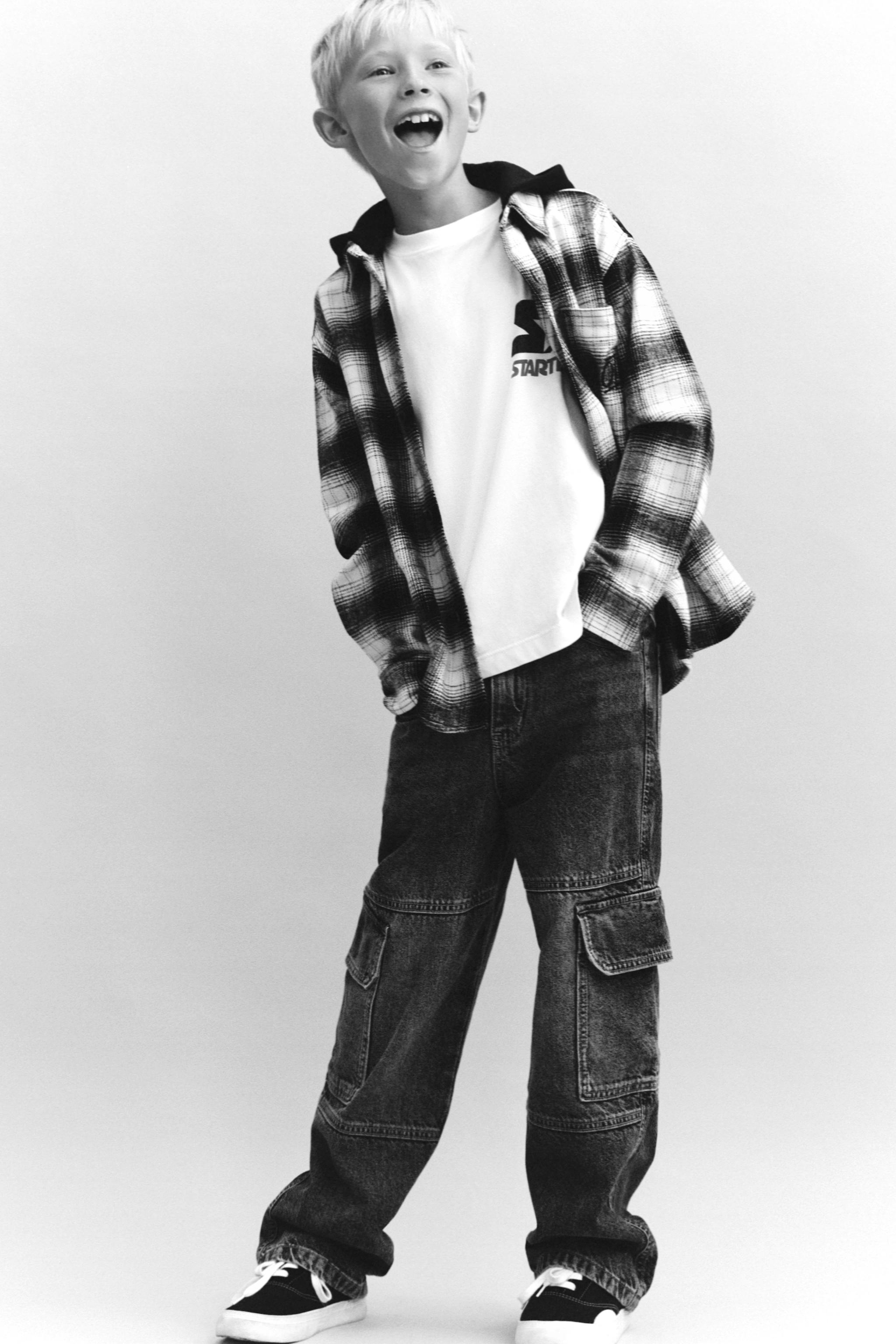 REMOVABLE FLEECE HOOD PLAID OVERSHIRT