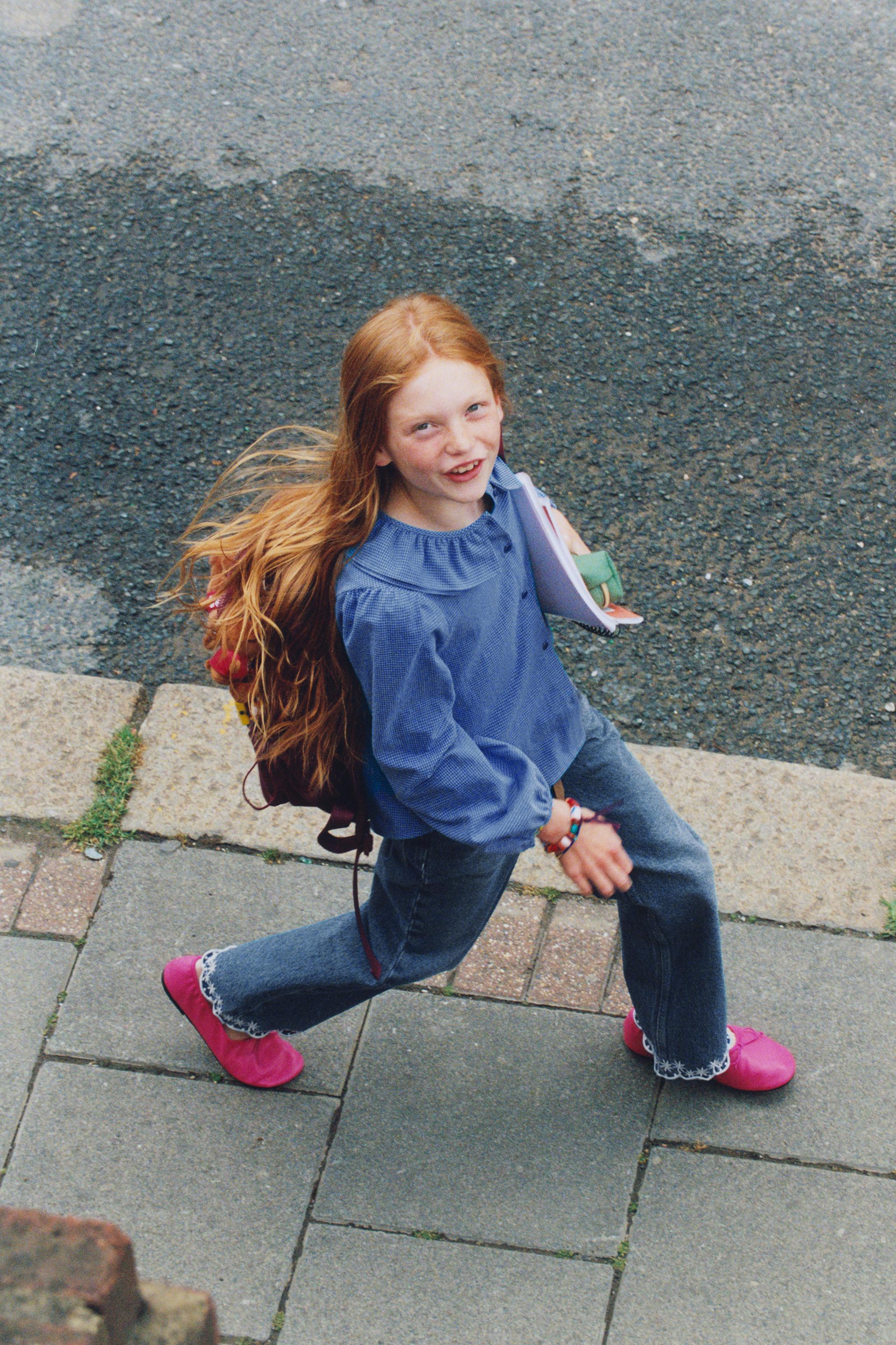 GINGHAM CHECK DOUBLE COLLAR SHIRT