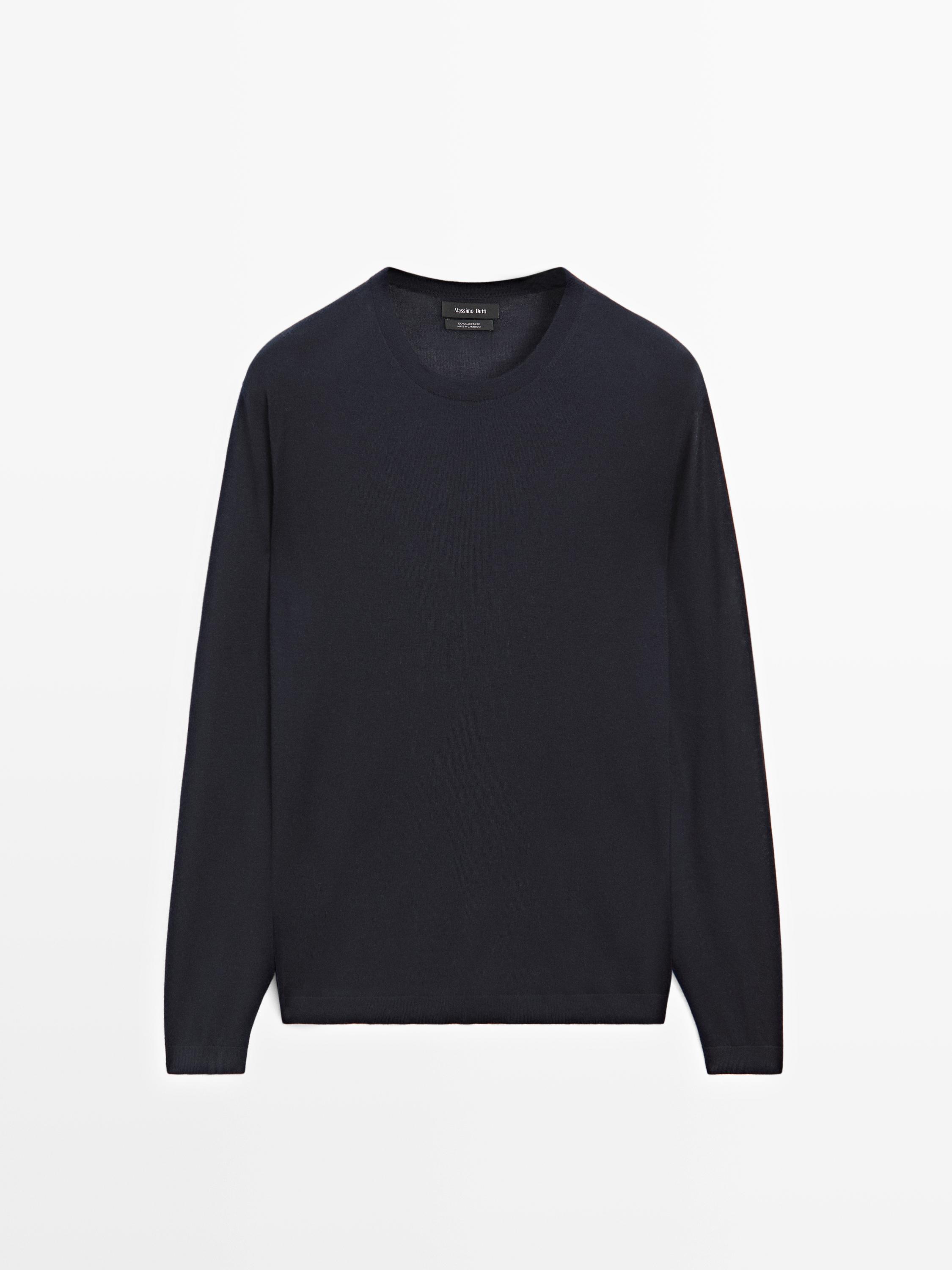 Knit 100% cashmere crew neck sweater