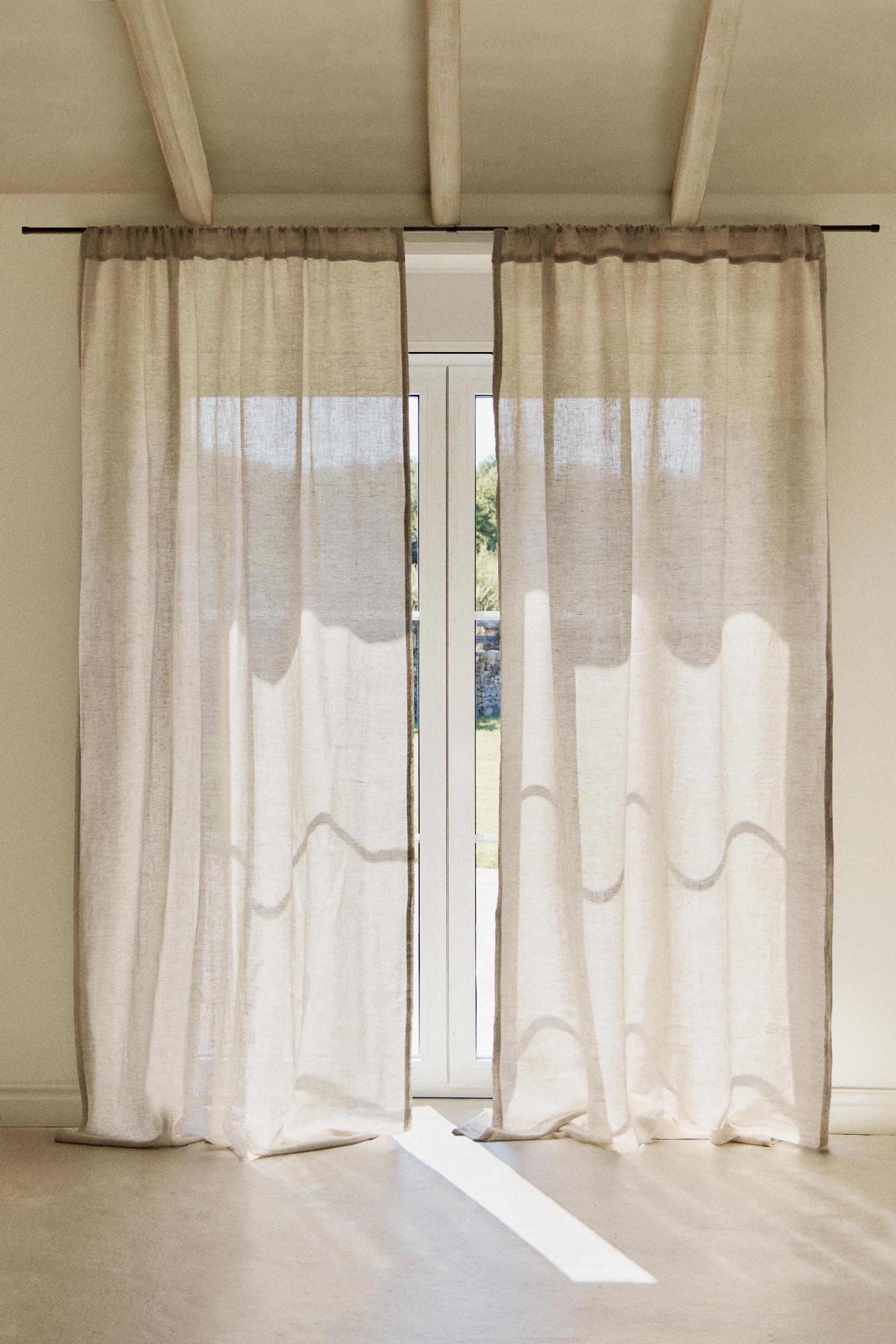 MEDIUM OPACITY FADED LINEN CURTAIN