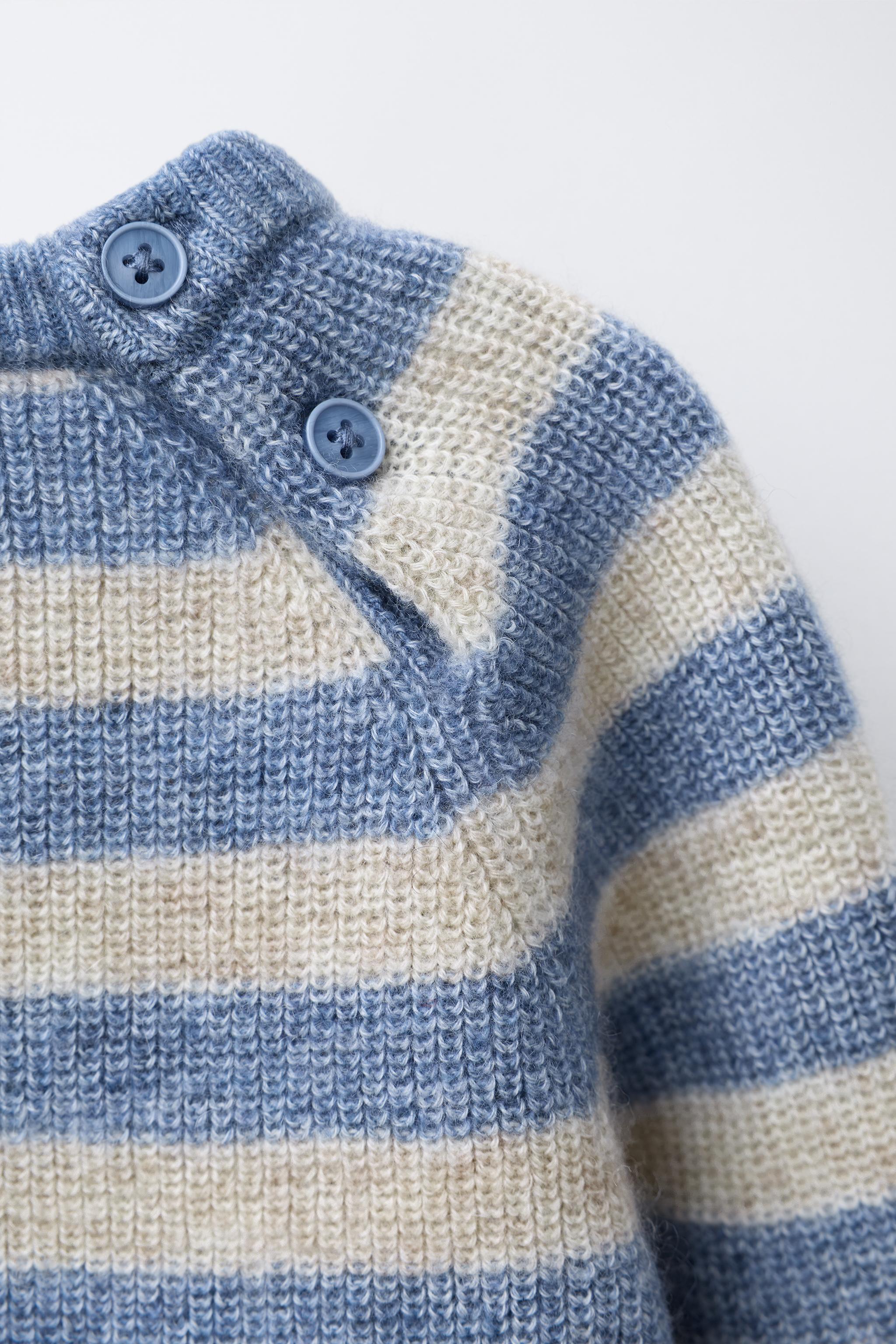 STRIPED WOOL AND CASHMERE SWEATER