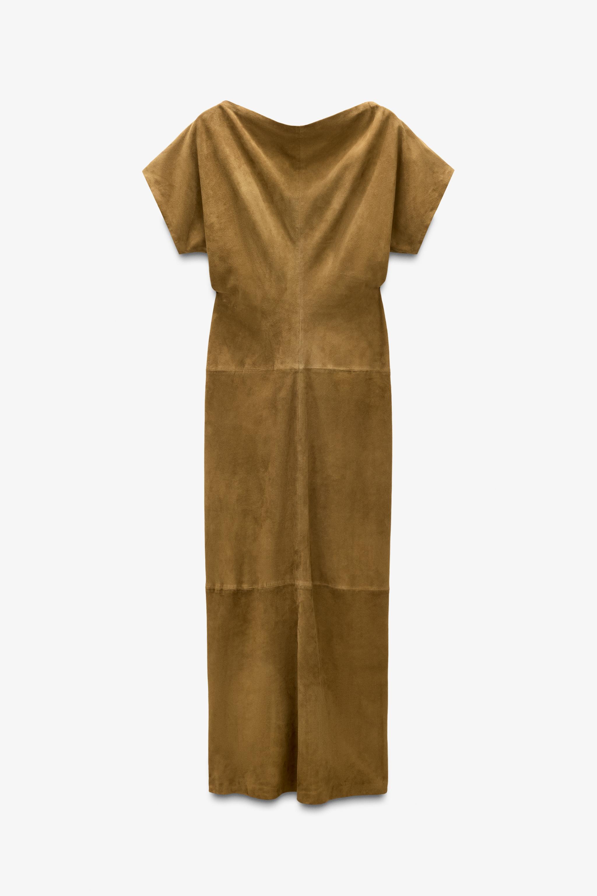 LIMITED EDITION SUEDE DRAPED DRESS