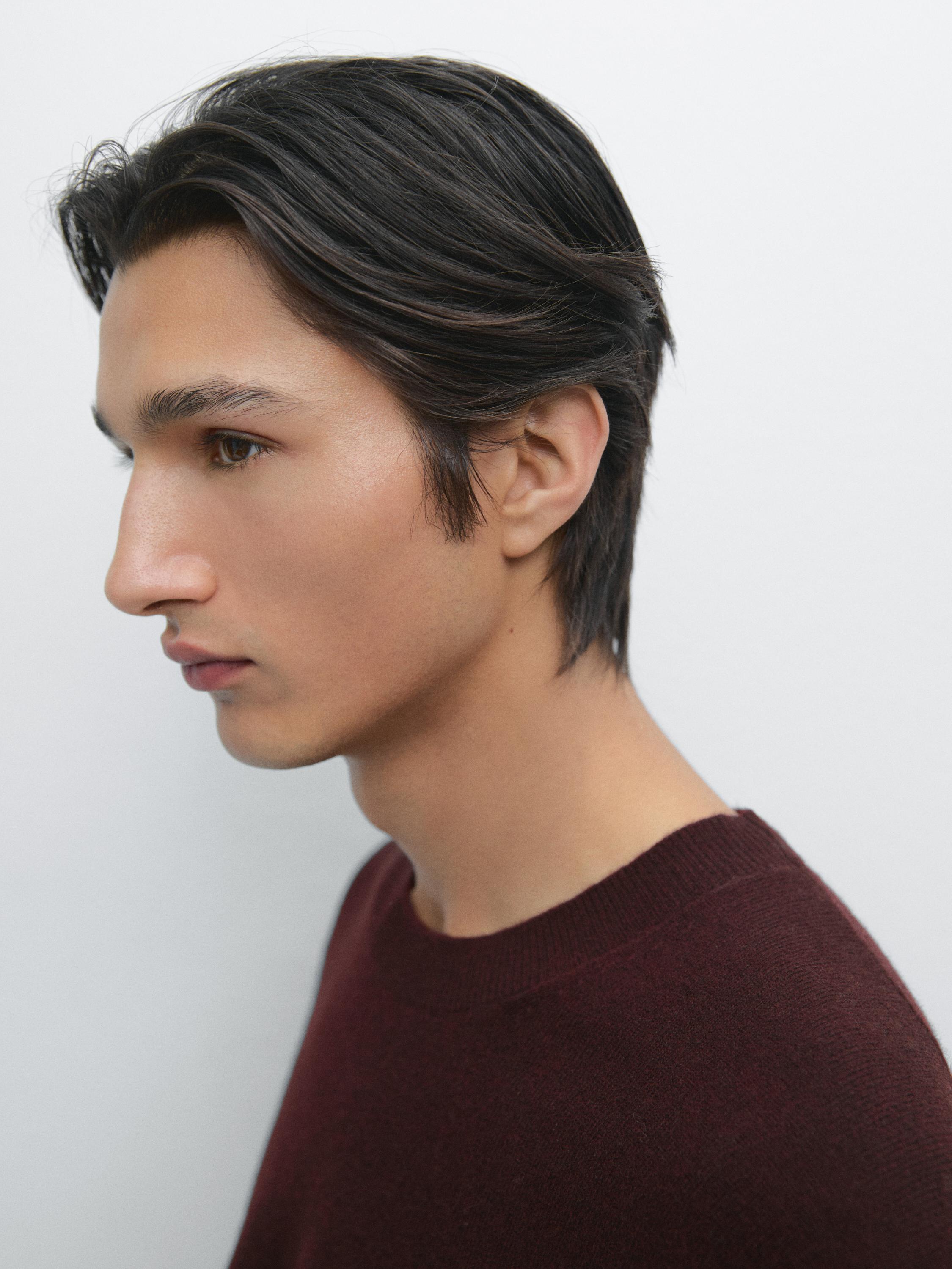 Wool blend crew neck sweater