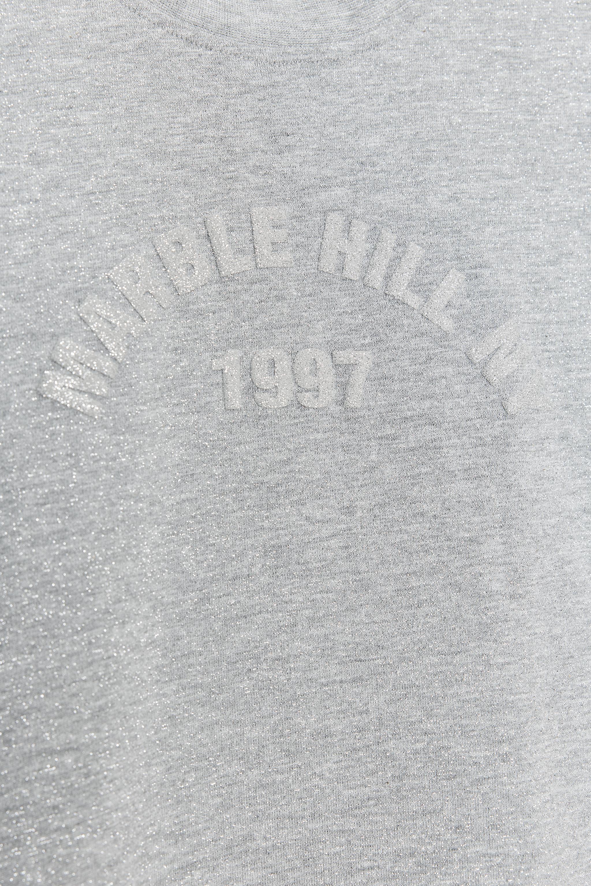 METALLIC THREAD TEXT T-SHIRT