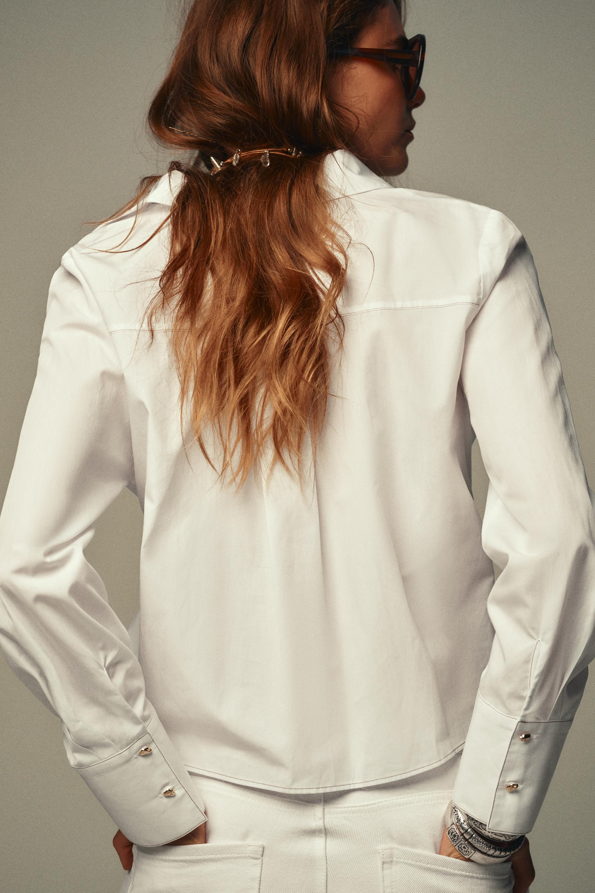 POPLIN TOPSTITCH SHIRT
