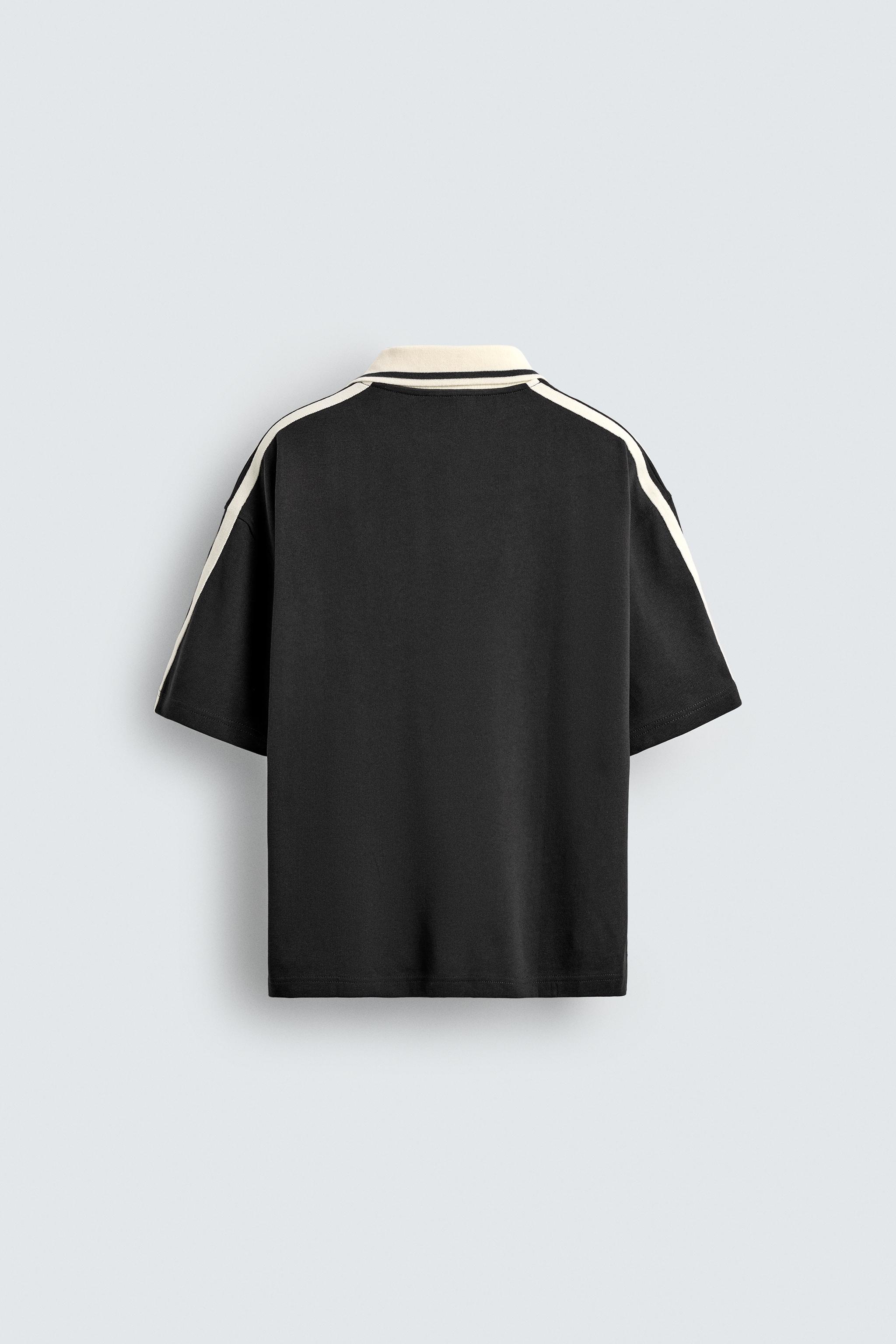 RETRO FOOTBALL PRINT POLO SHIRT