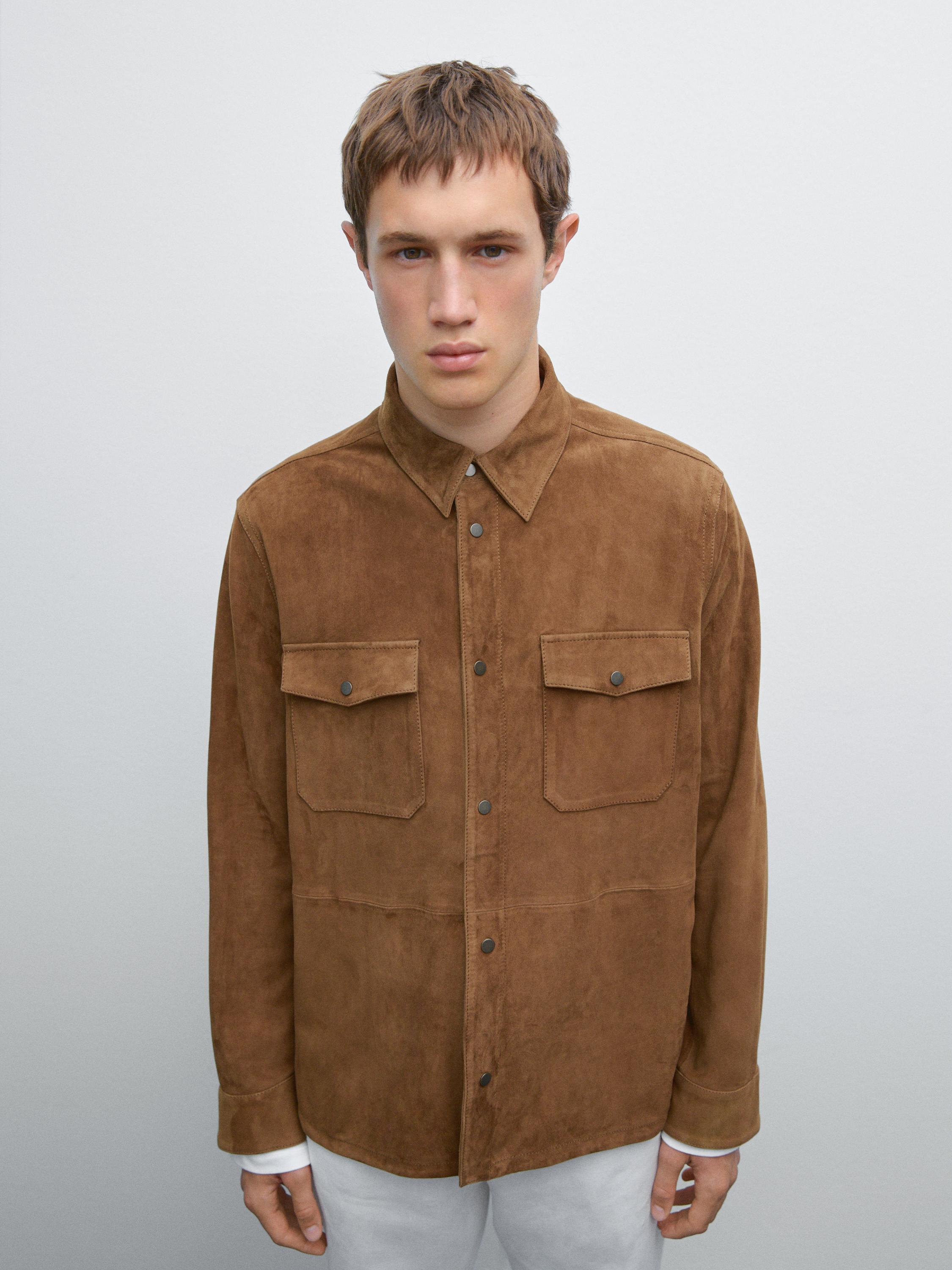 Lightweight suede leather shirt
